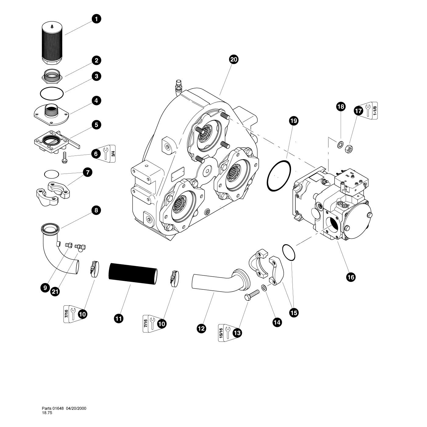 Implement Pump Suction and Installation (sn. 2637-)
