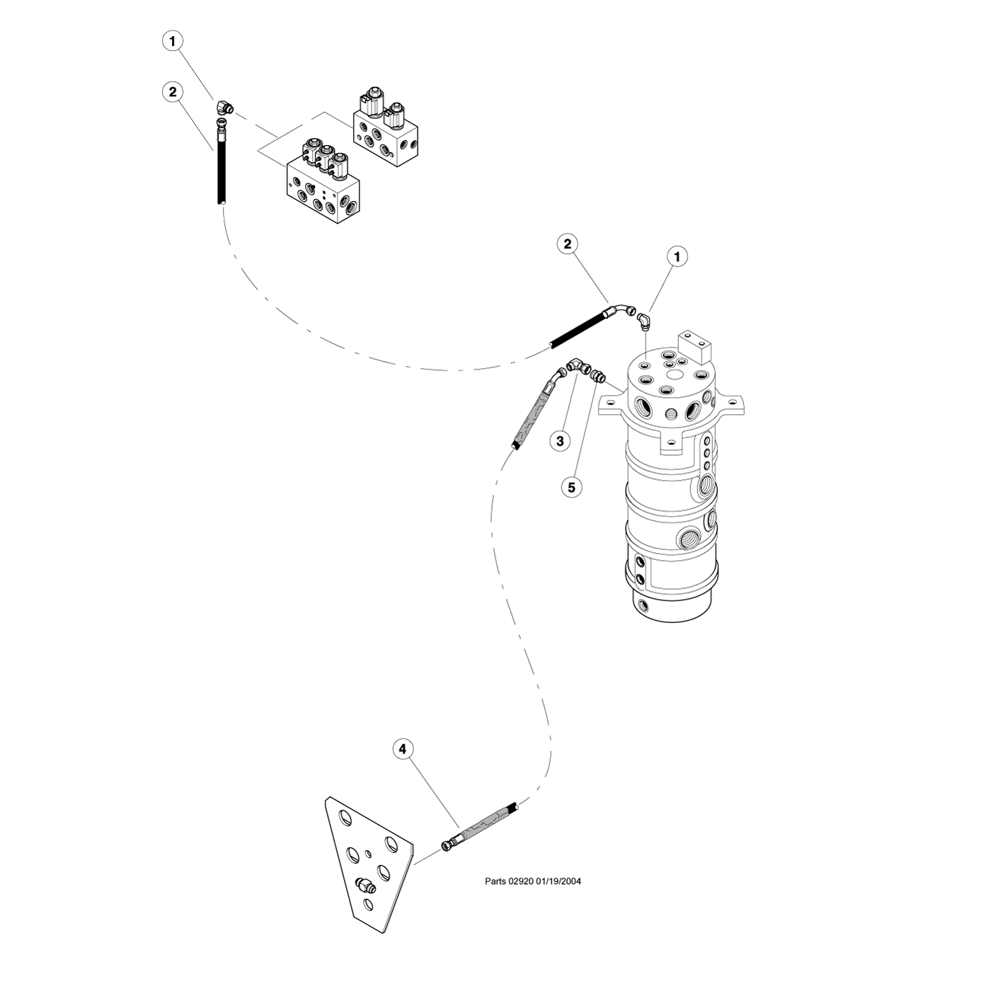 Shift lines - pilot pressure to rotary and bulkhead