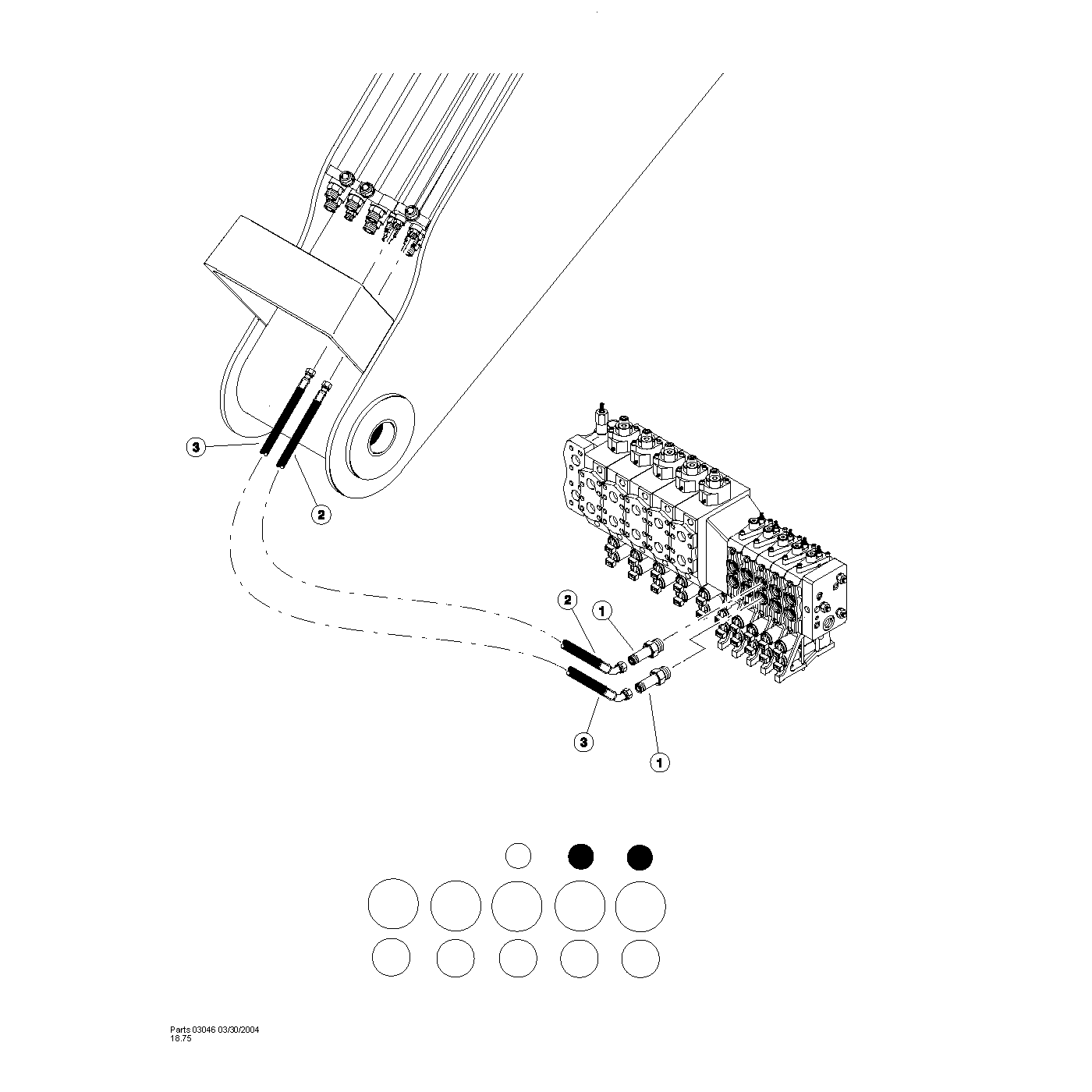 Valve to main boom - (Lateral Tilt)