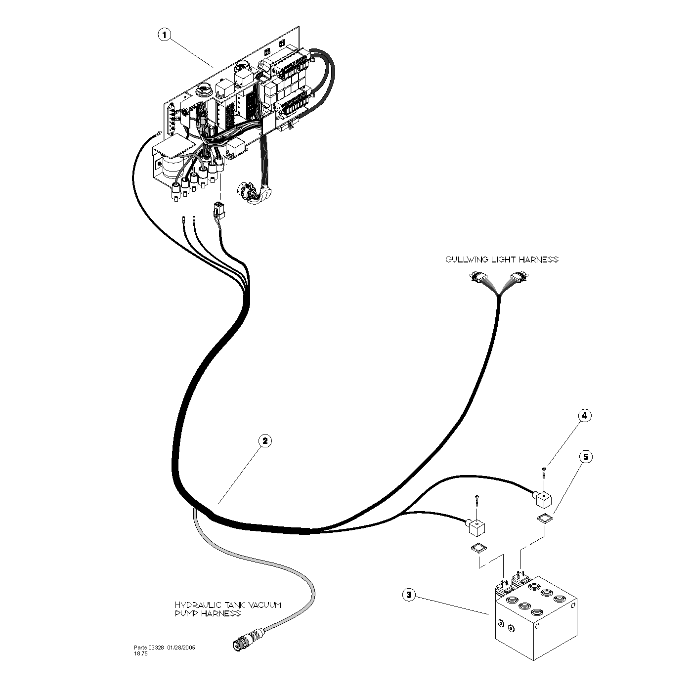 3-way manifold electrical harness