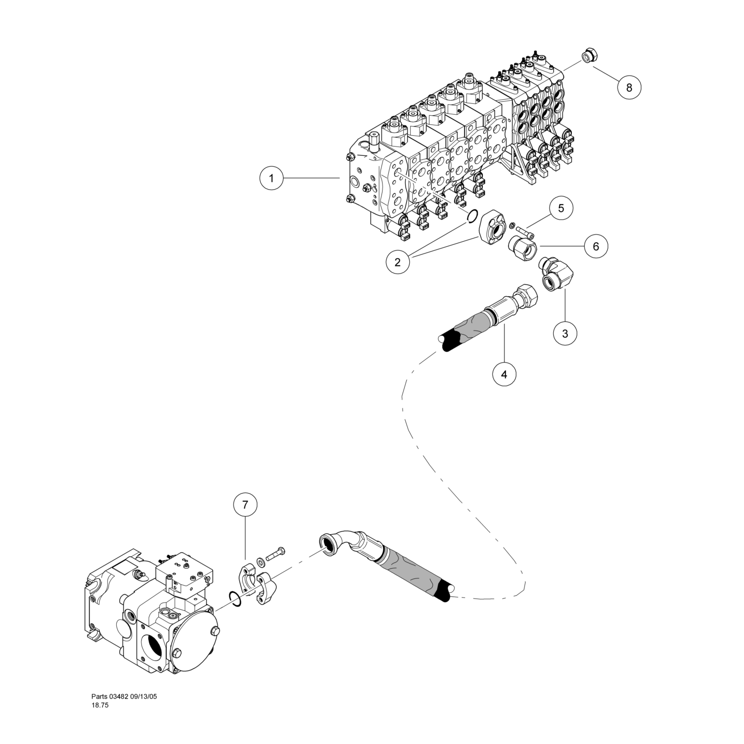 Implement Pump Pressure Line To Main Control Valve