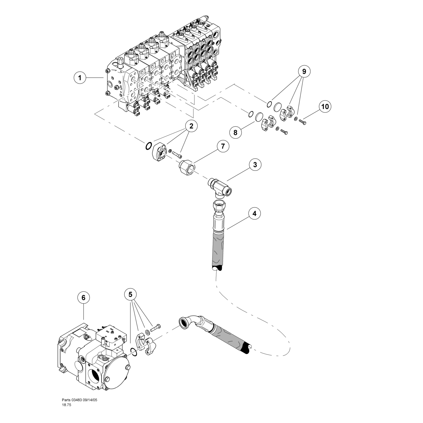 Implement Pump Pressure Line To Main Control Valve