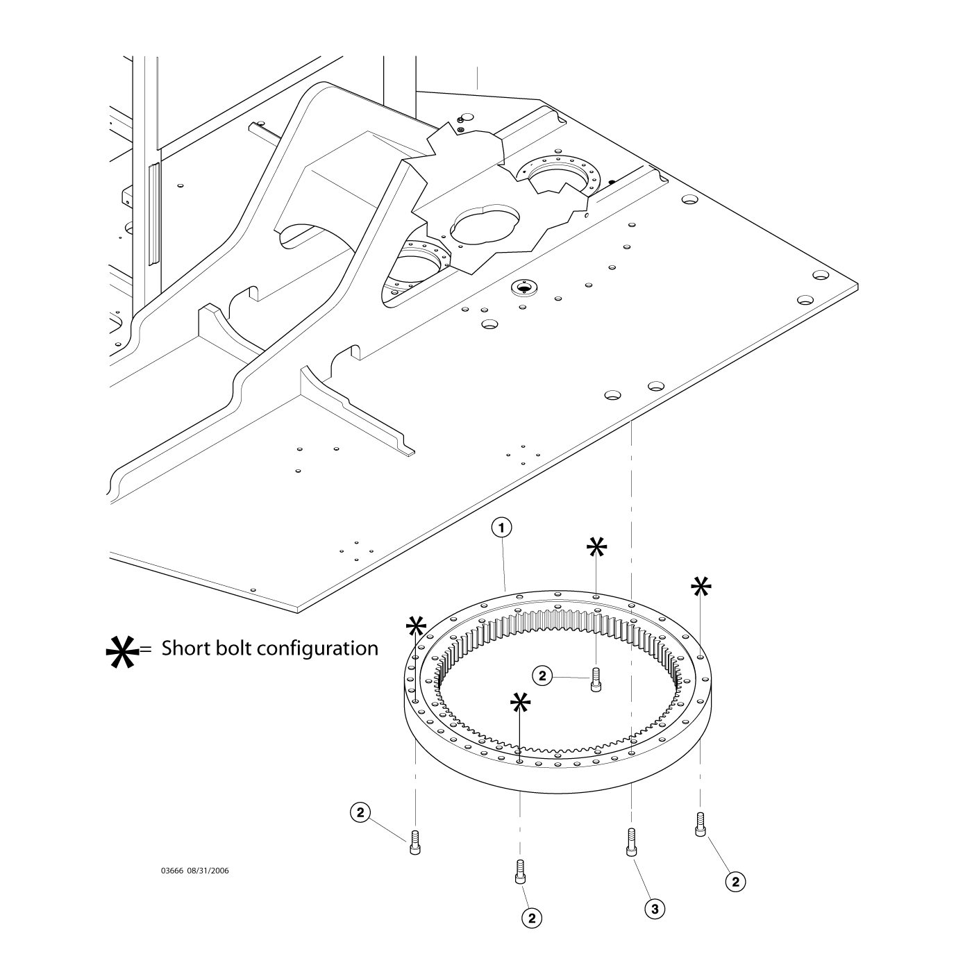 Swing bearing installation