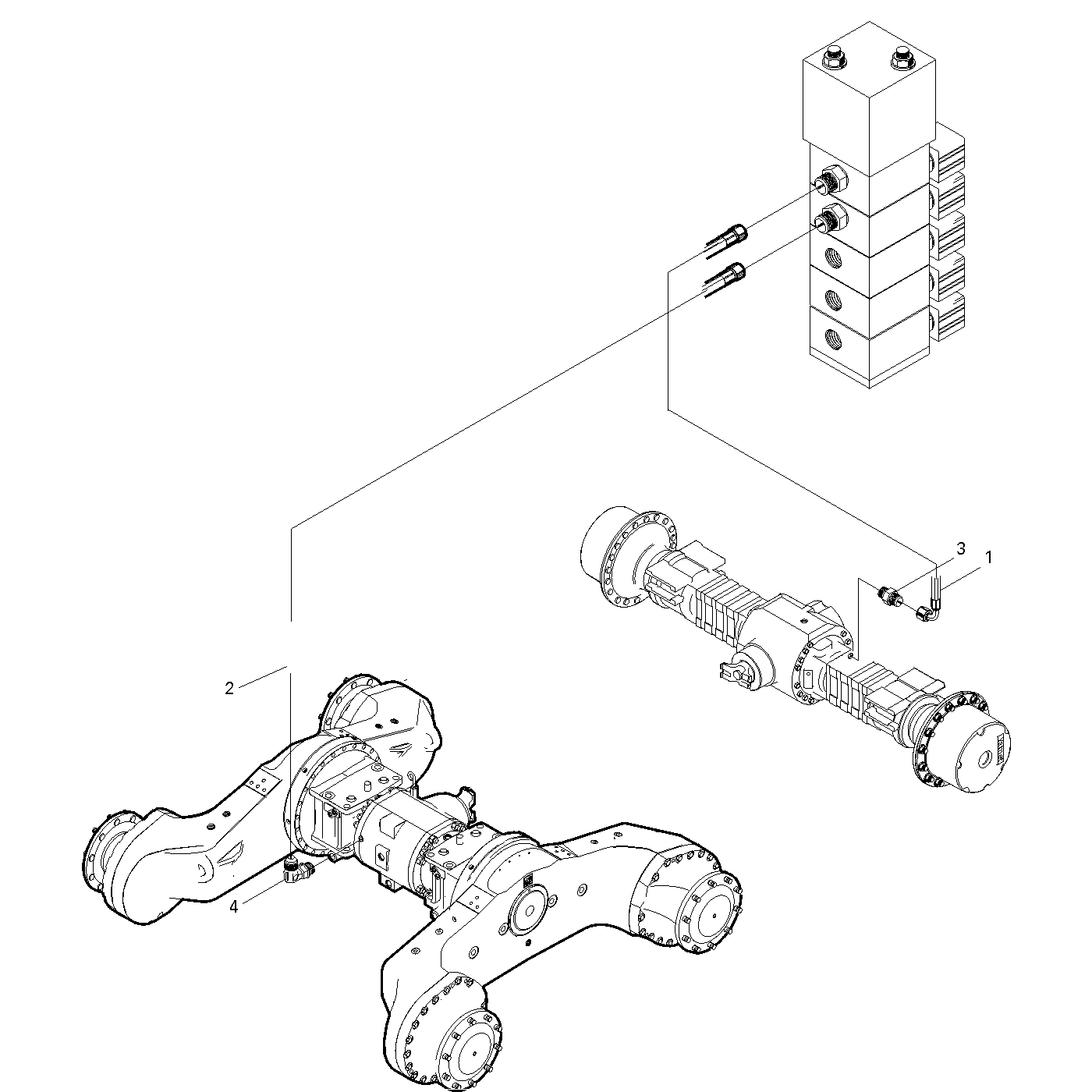 Differential lock 6-wheel