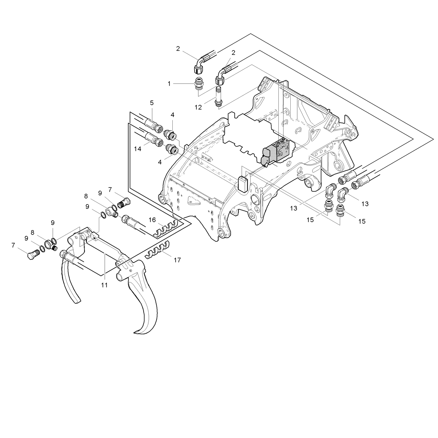 Front delimbing knives hydraulics Ch 11561-