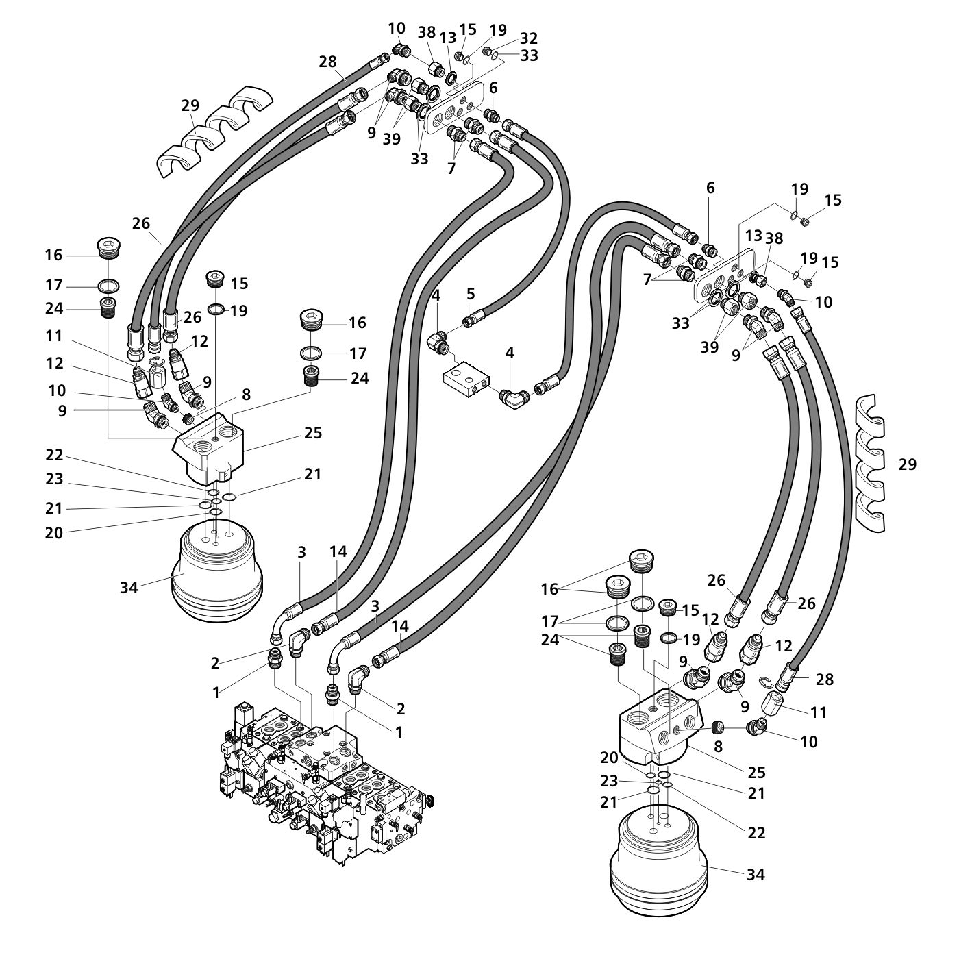Feeding single speed hydraulics