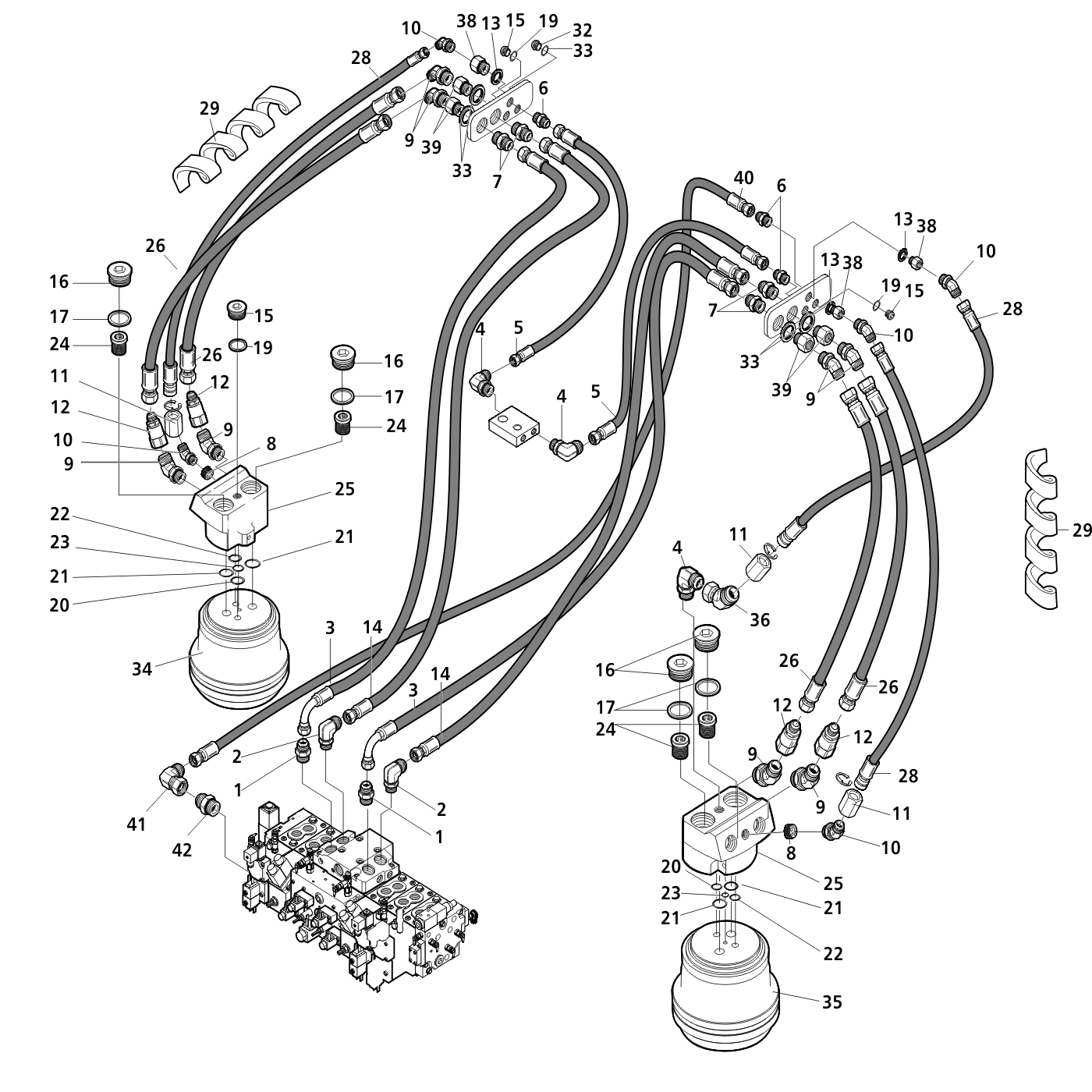 Feeding two speed hydraulics