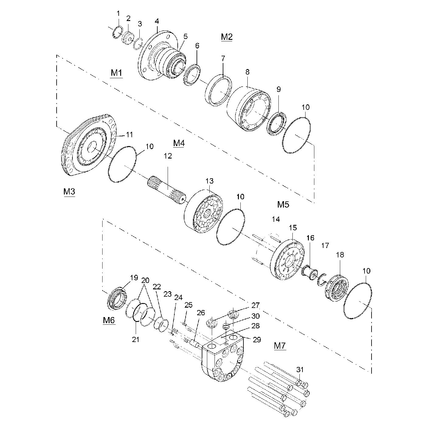 Spare parts hydraulic motor 500