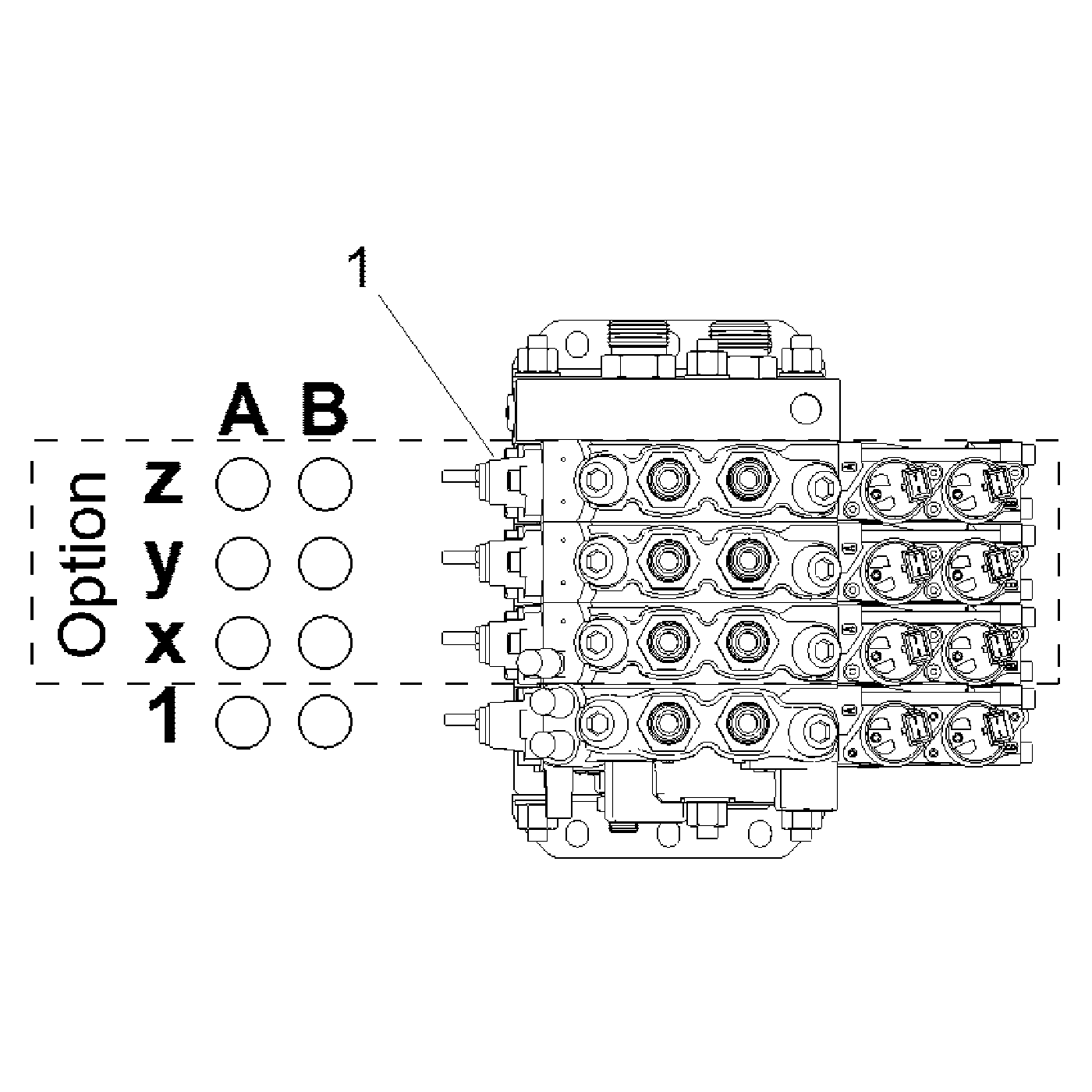 Valve section front blade