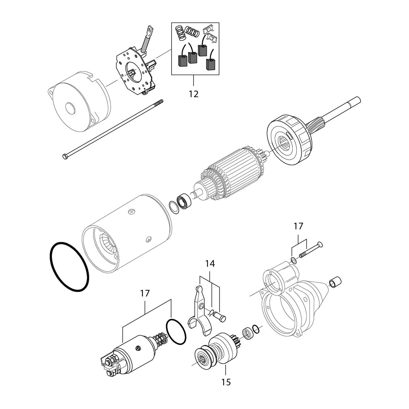 Starter motor spare parts
