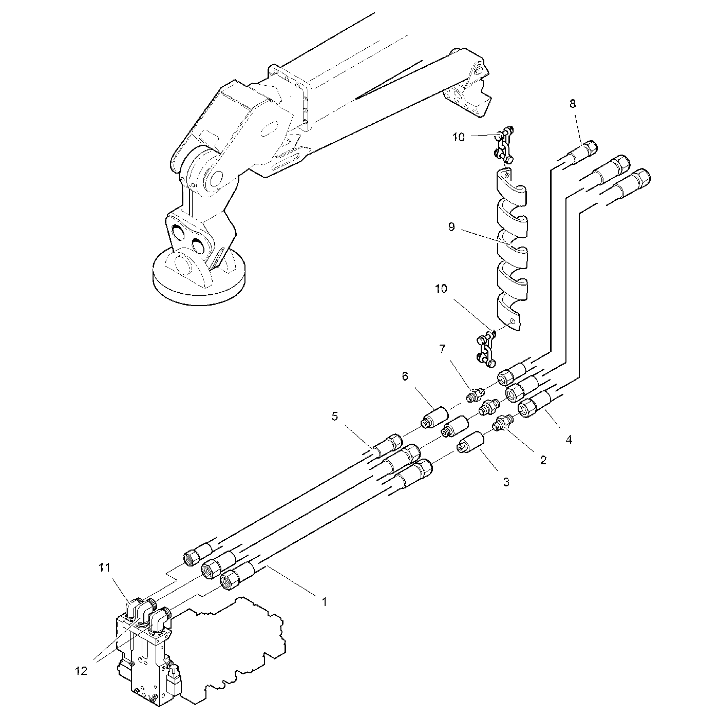 Crane-head CRH hydraulics ORFS Multi-tree handling