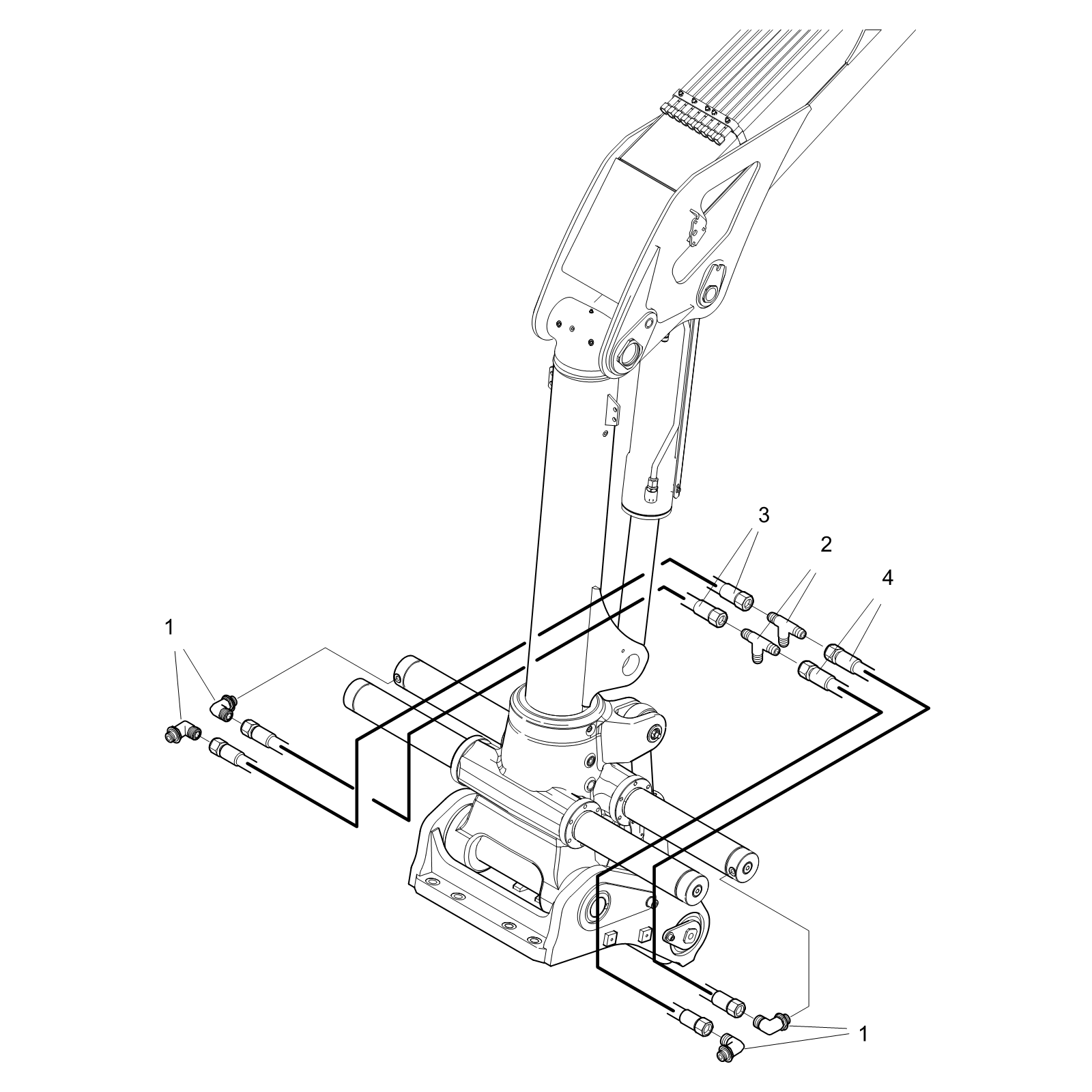 Hydraulic lines tilting post
