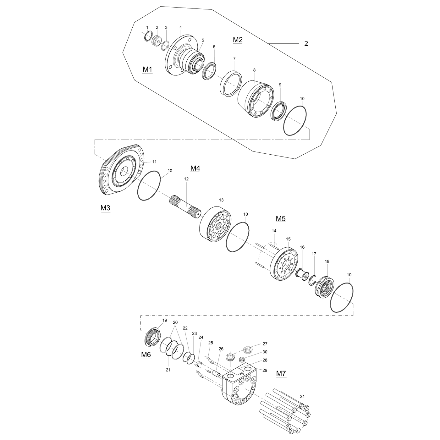 Spare parts hydraulic motor