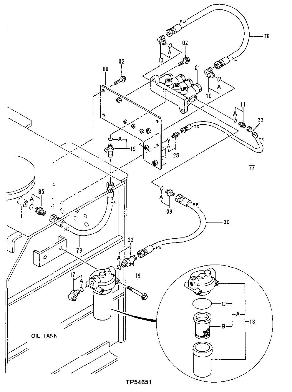 SOLENOID VALVE, OIL TANK FILTER AND PILOT PIPINGS