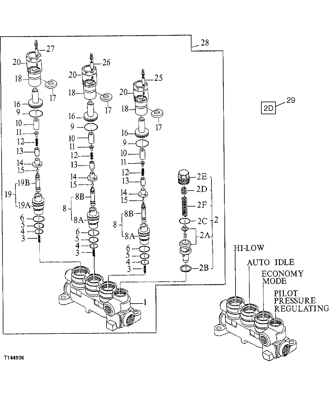 PILOT HYDRAULICS THREE-SPOOL SOLENOID VALVE