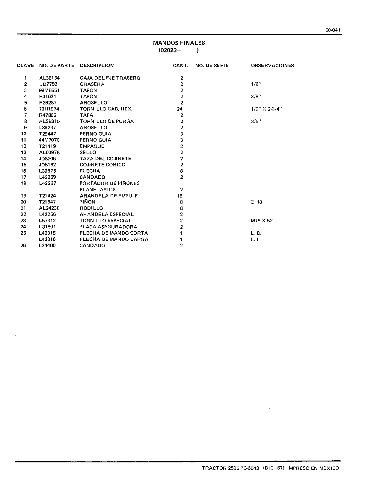 Mandos Finales (Continued)