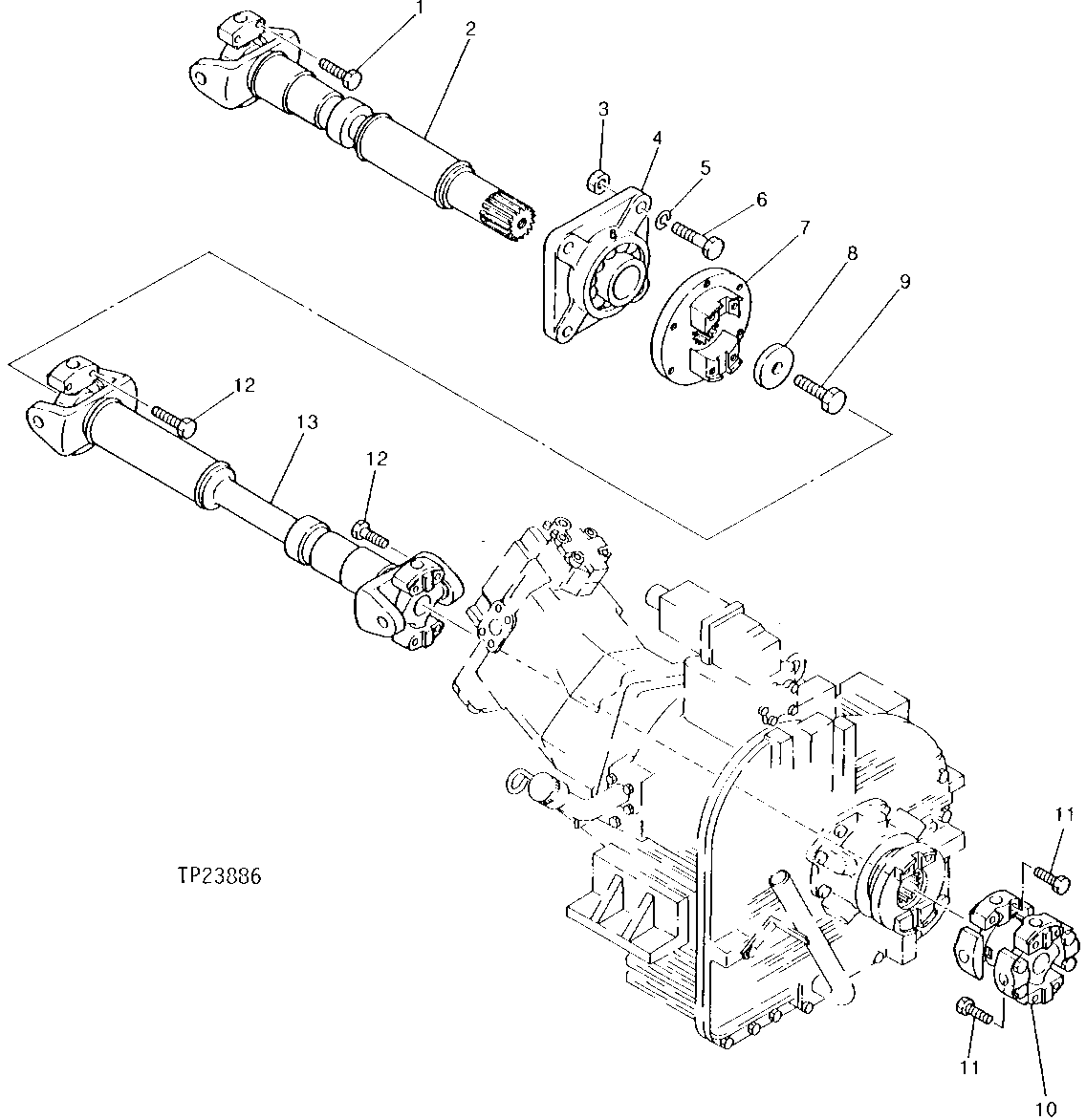 FRONT AND REAR DRIVE SHAFTS AND SUPPORT BEARING