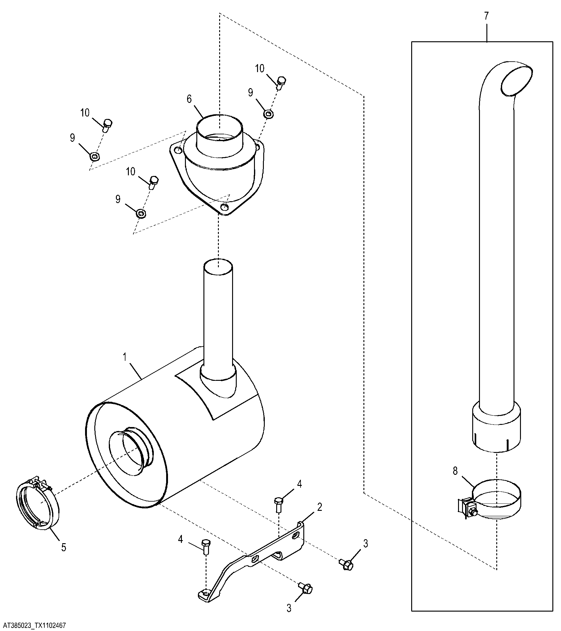 Exhaust System, Chrome Stack (Engine 4045TT096)