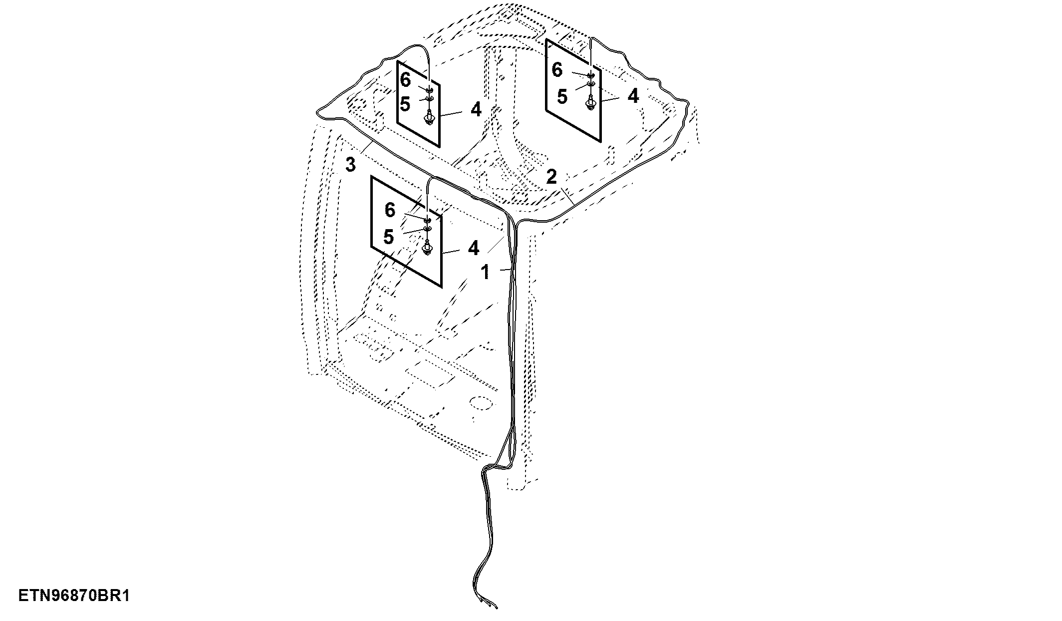 Windshield Washer and Hose, Front, Rear and RH Window
