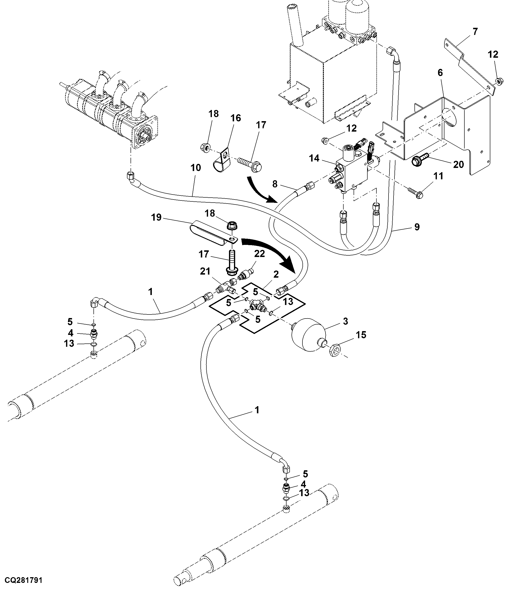 HYDRAULIC LINES - CUTTING PLATFORM LIFT CYLINDERS