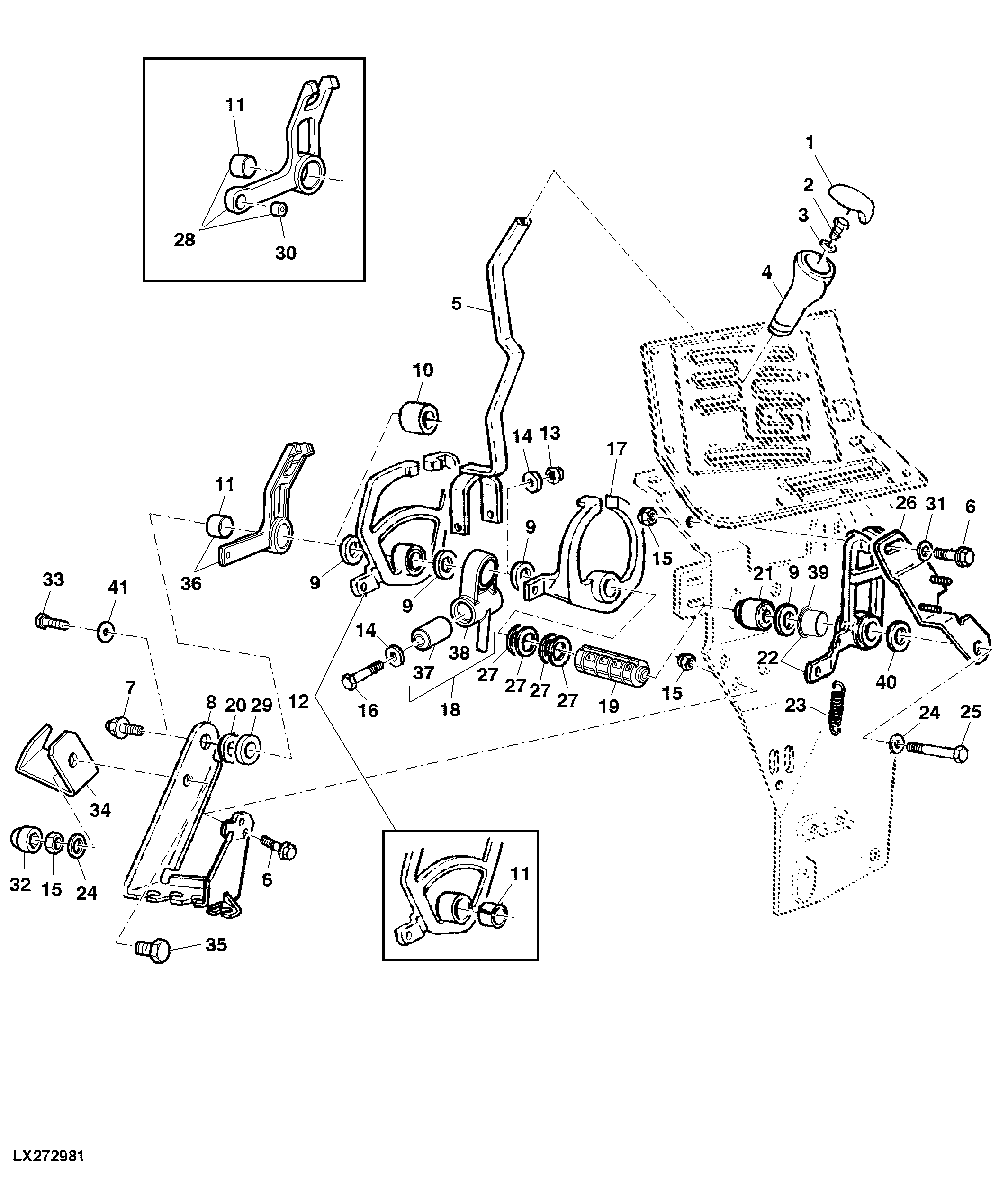 RANGE SHIFTING (POWRQUAD WITH REVERSER CONTROL AT STEERING COLUMN)