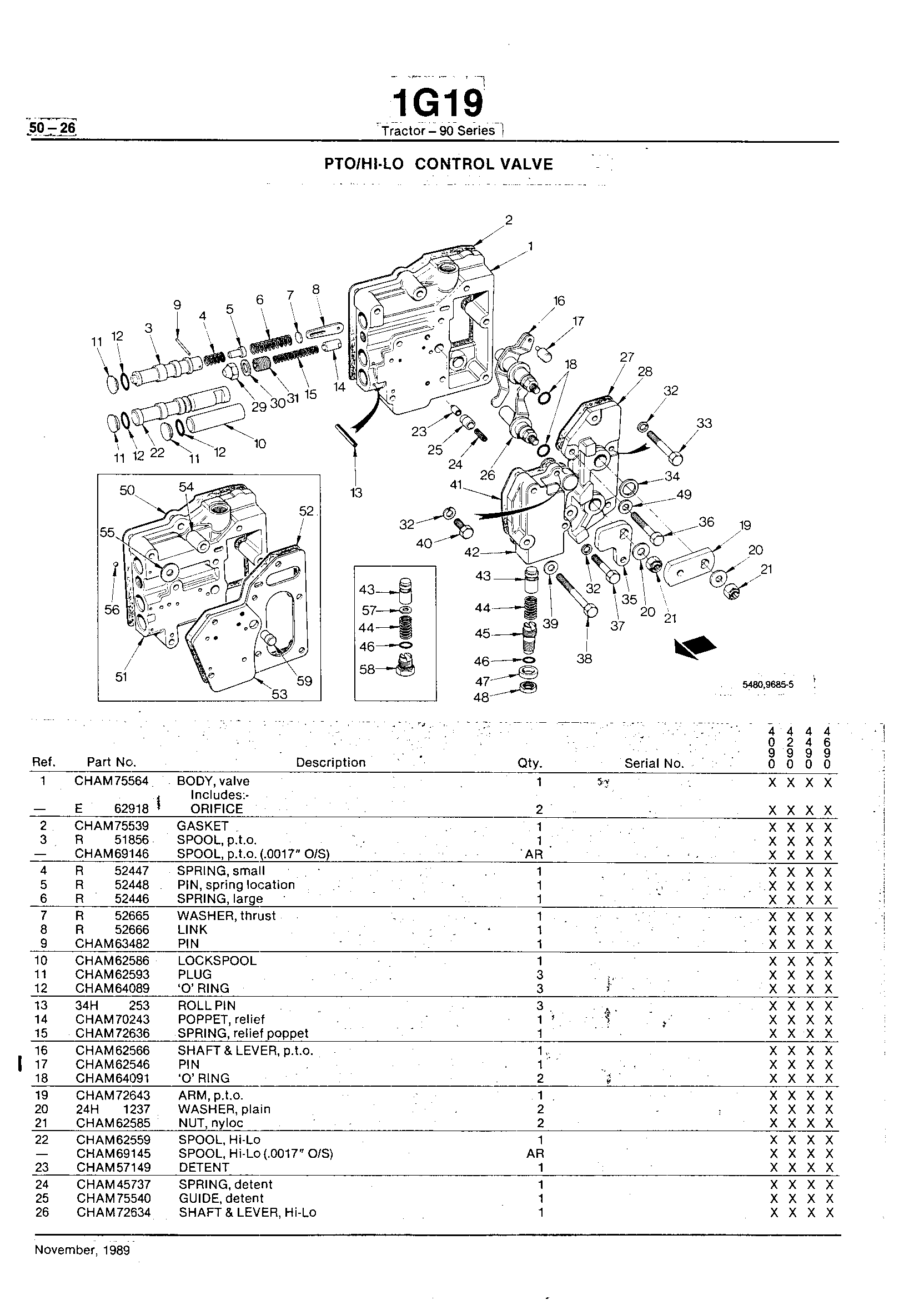Power Train P.T.O./Hi-Lo Control Valve