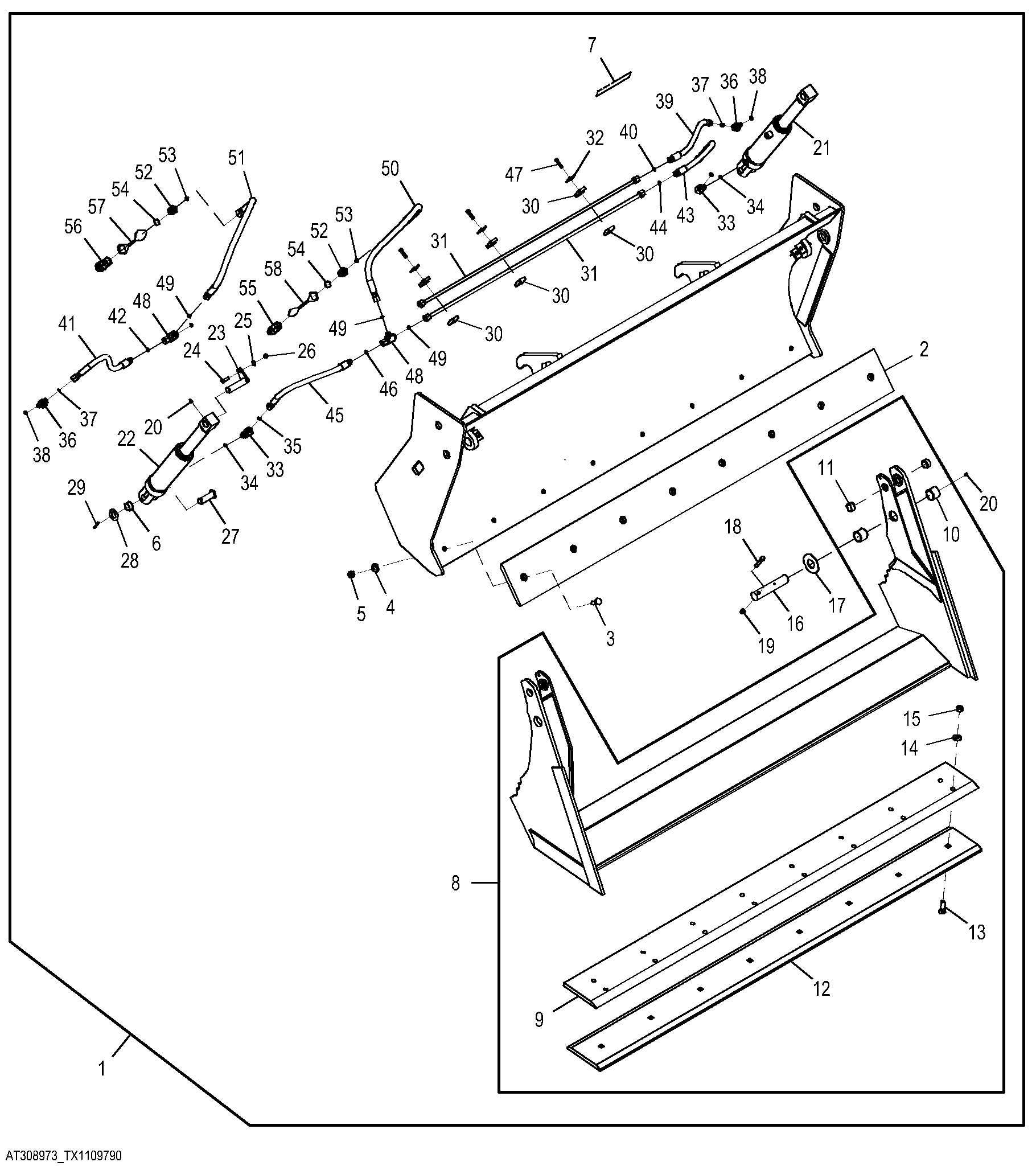 Multipurpose Coupler Bucket Kit 1.0 m³ (1.32 Yd³) 2.34 m (92.000 in)