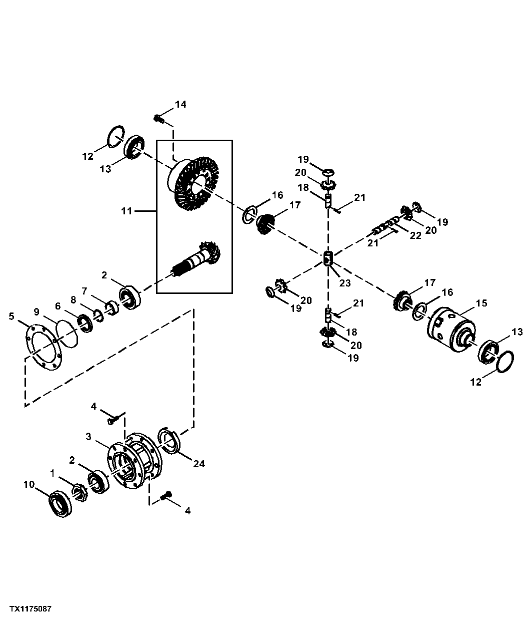 Rear Axle Differential Assembly, Ring and Pinion