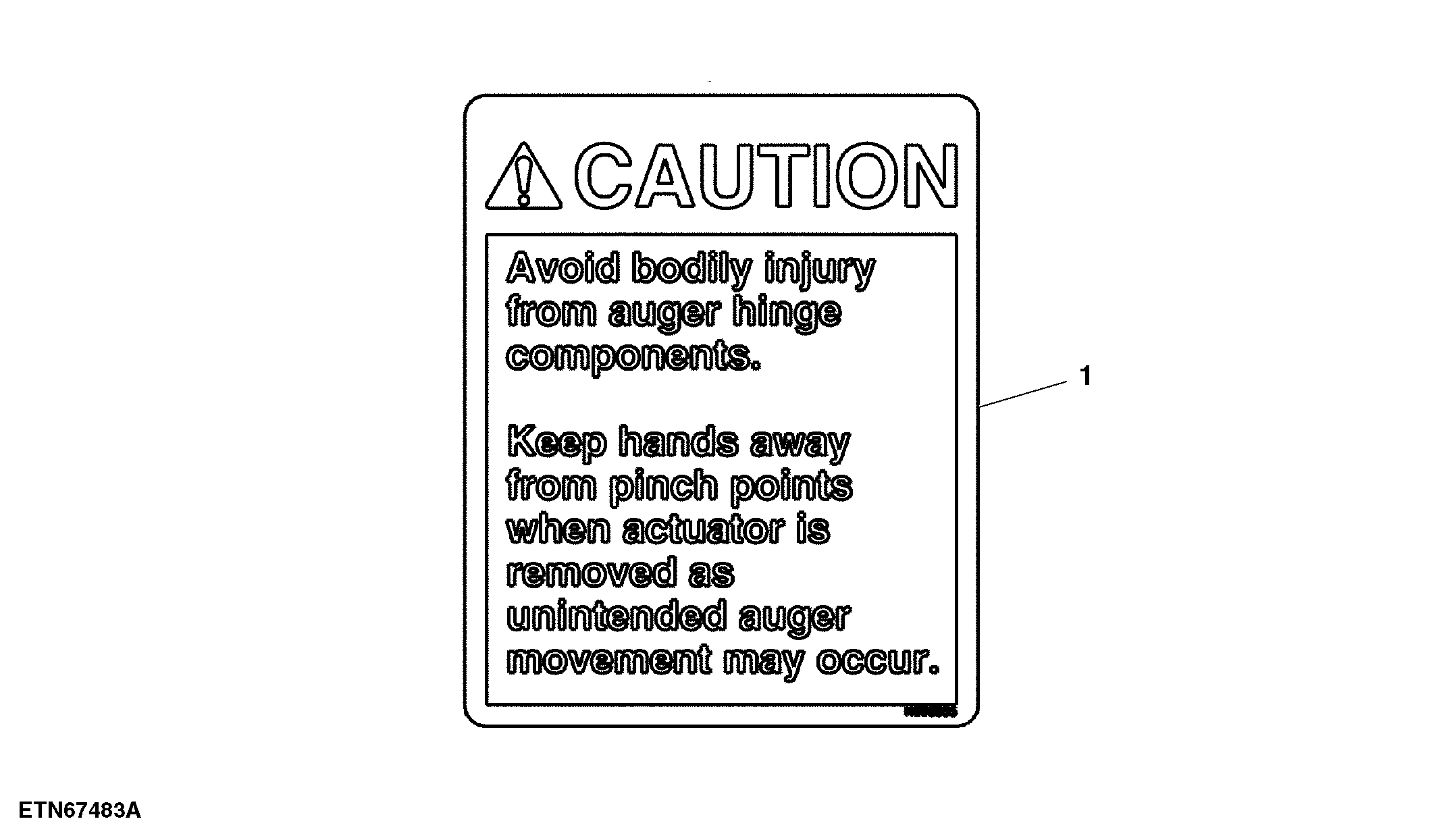 Label, Folding Unloading Auger, 6.9 m (22.6 ft)
