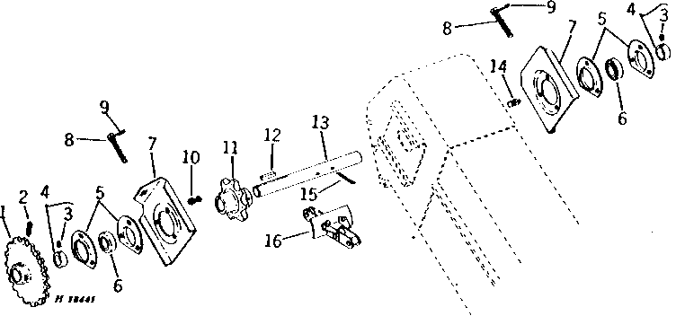TAILINGS ELEVATOR CONVEYOR CHAIN, SPROCKETS, AND BEARINGS