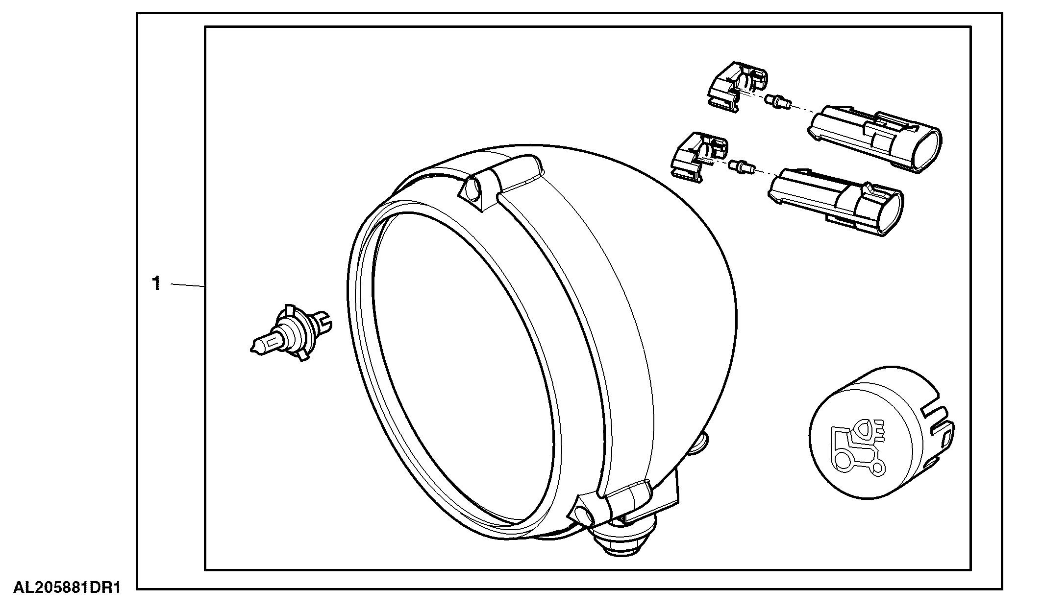 Attachment, Head Lights, H4, Cab Front, RH Traffic