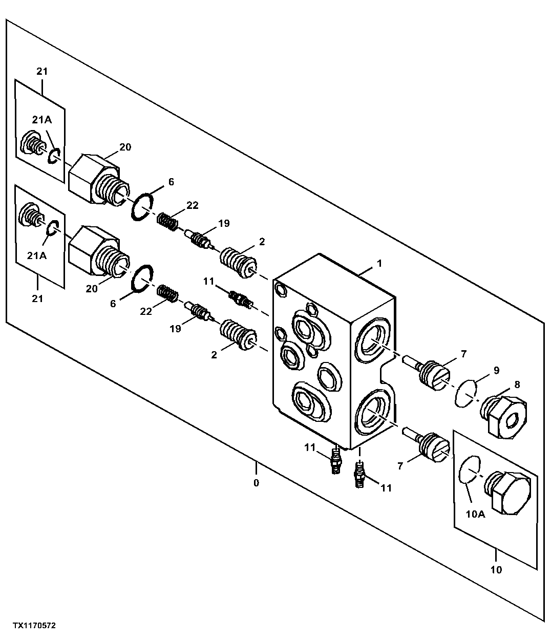 Blade Cylinder Check Valve, Right Front, Left Rear
