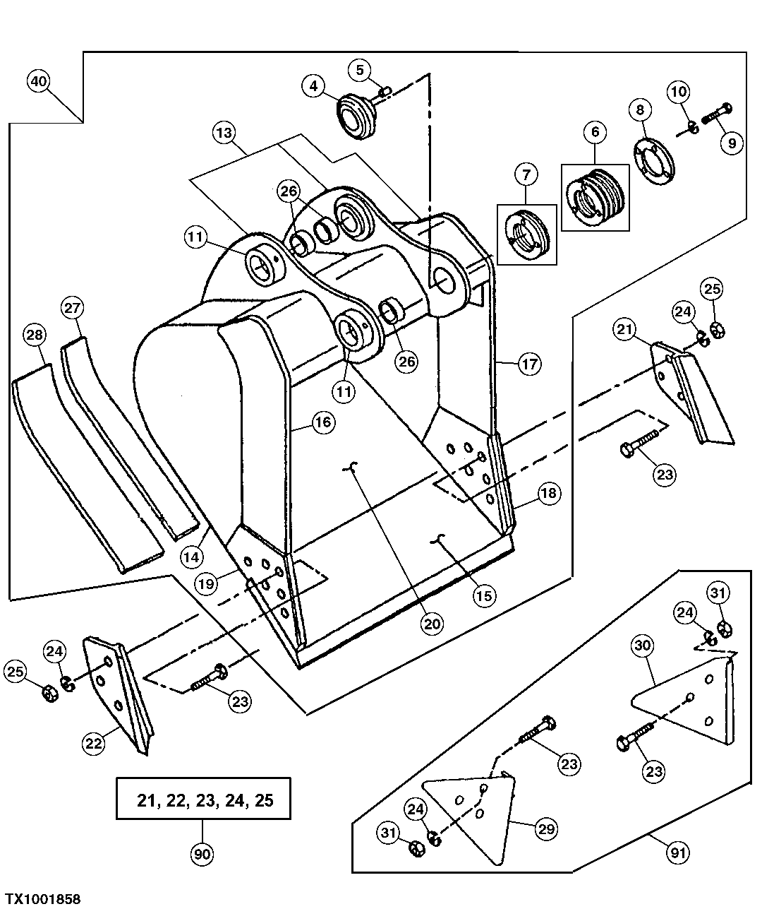 Heavy Duty Bucket (Also Order Bucket Tooth Assemblies)