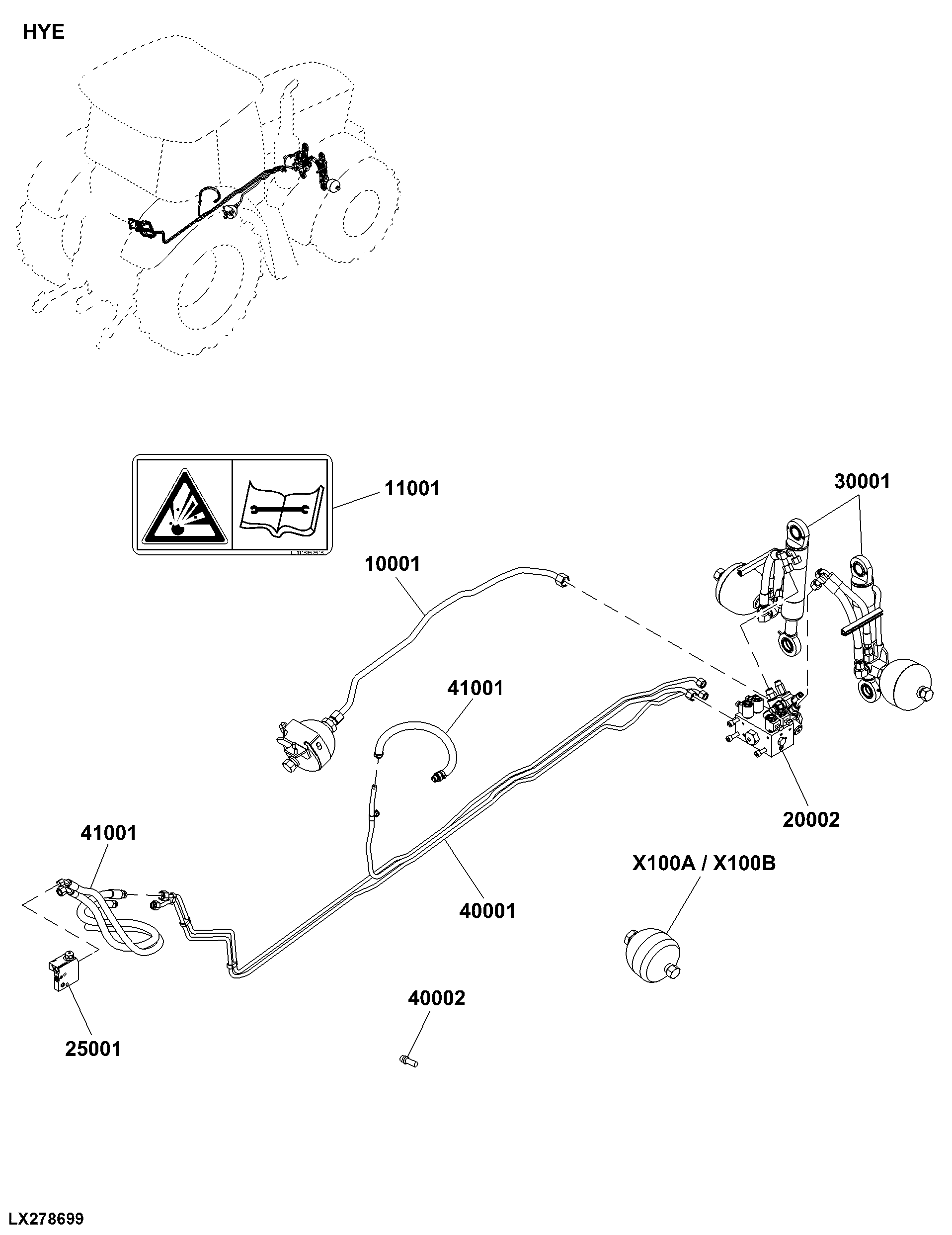 HYE Front Axle Suspension, Hydraulic Components