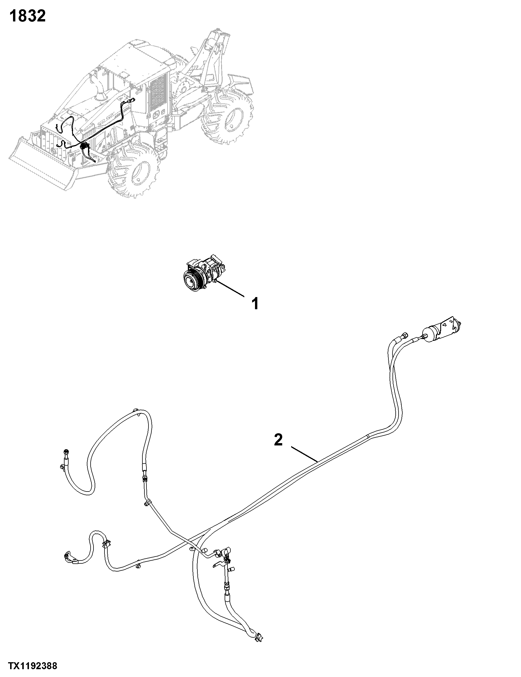 1832 Air Conditioning System Compressor & Drive