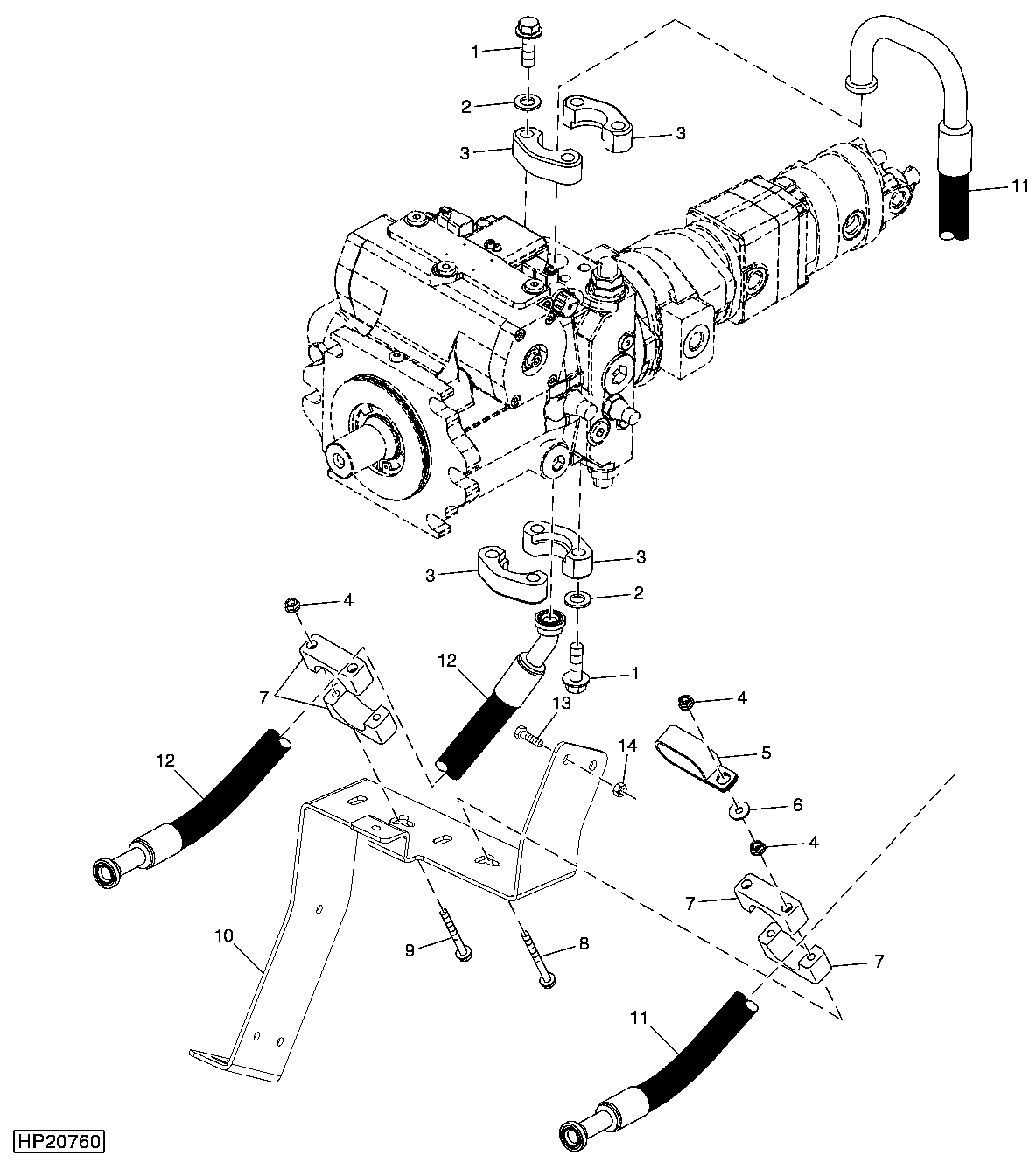 HYDROSTATIC DRIVE HOSES, UPPER (FOUR WHEEL DRIVE) - PRODRIVE