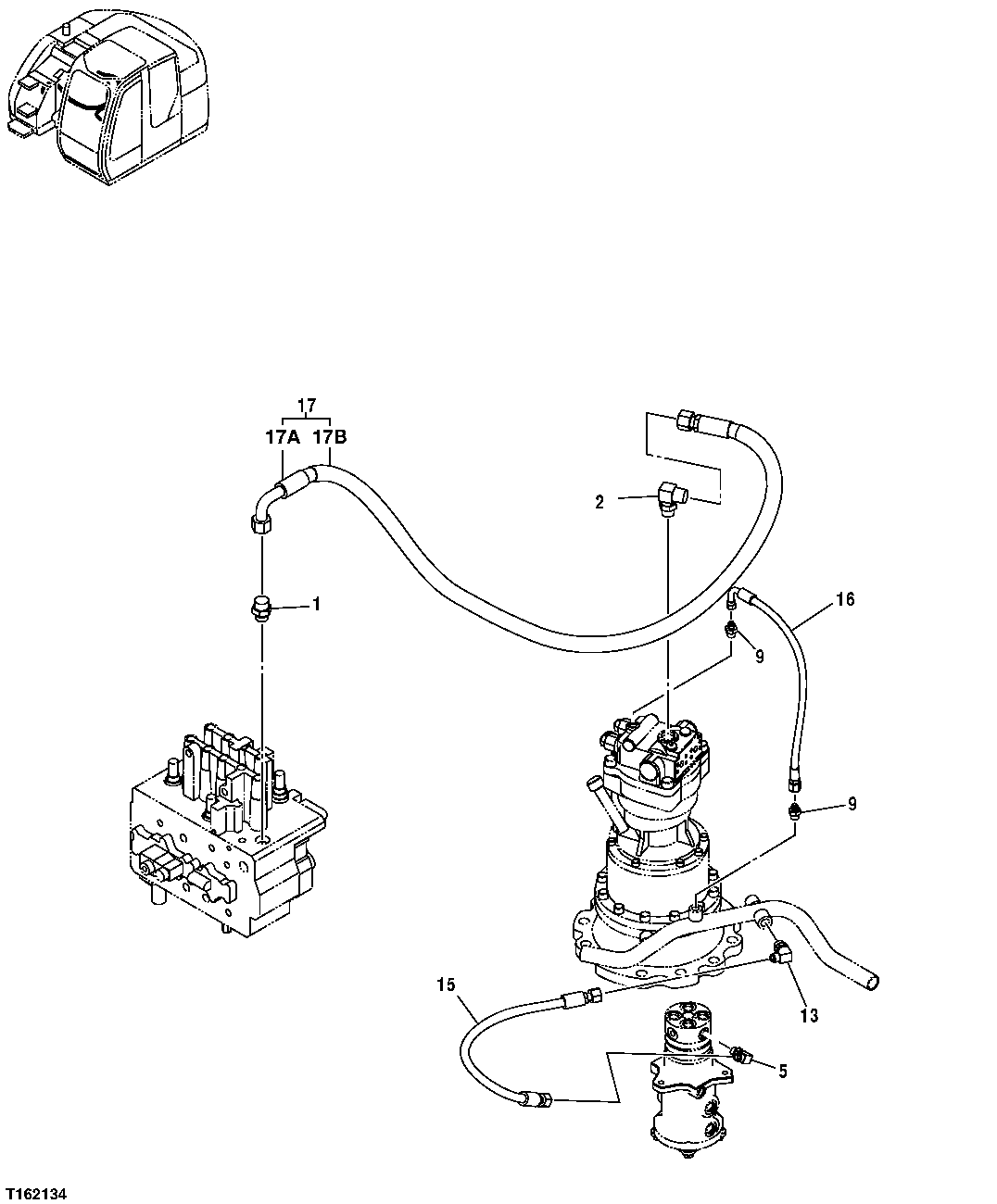 HYDRAULIC LINES (CONTROL VALVE TO SWING MOTOR)