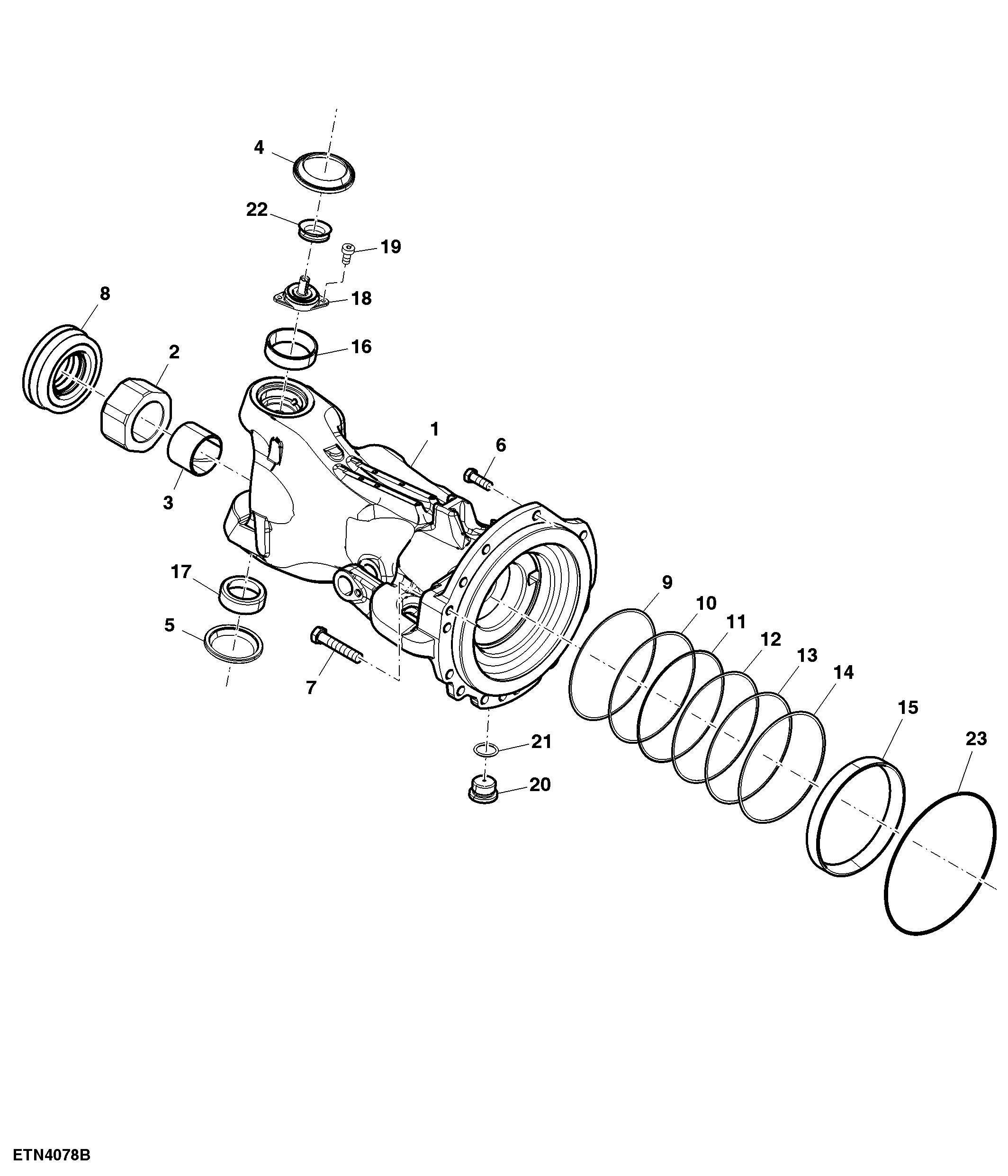 Front Axle Housing, W/ Differential Lock, TLS™, RH