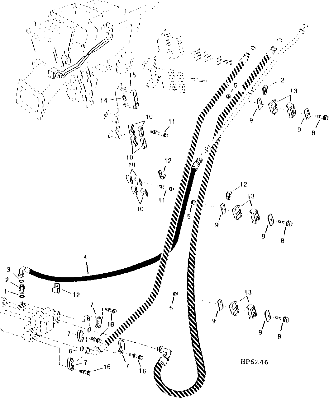 HYDROSTATIC DRIVE OIL LINES AND HOSES, LOWER (FOUR WHEEL DRIVE)