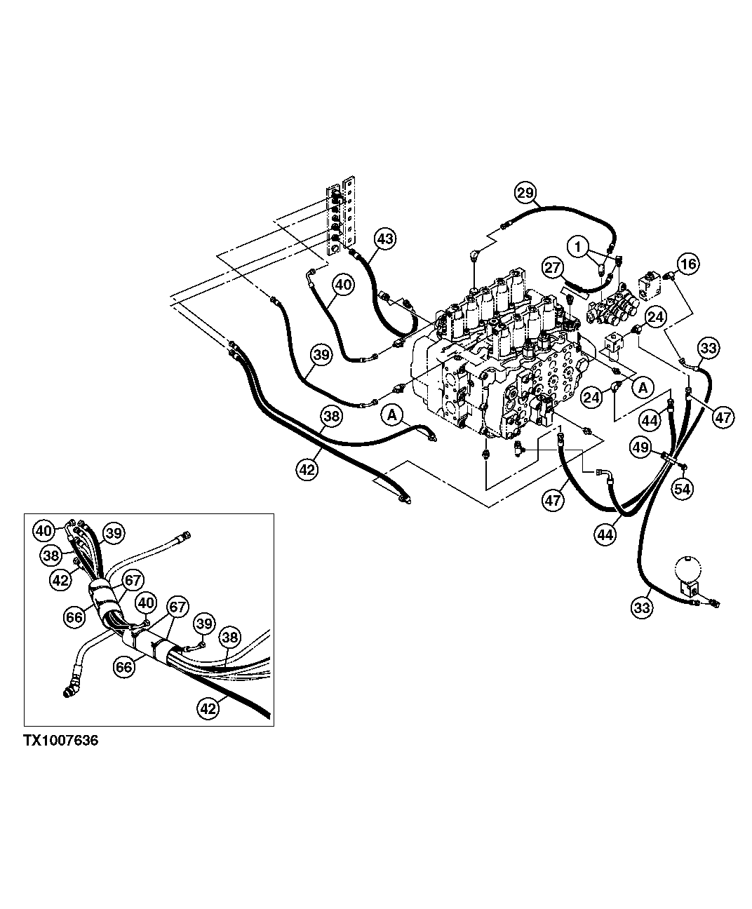 Hydraulic Hoses, Reservoir To Control Valve-Pilot System