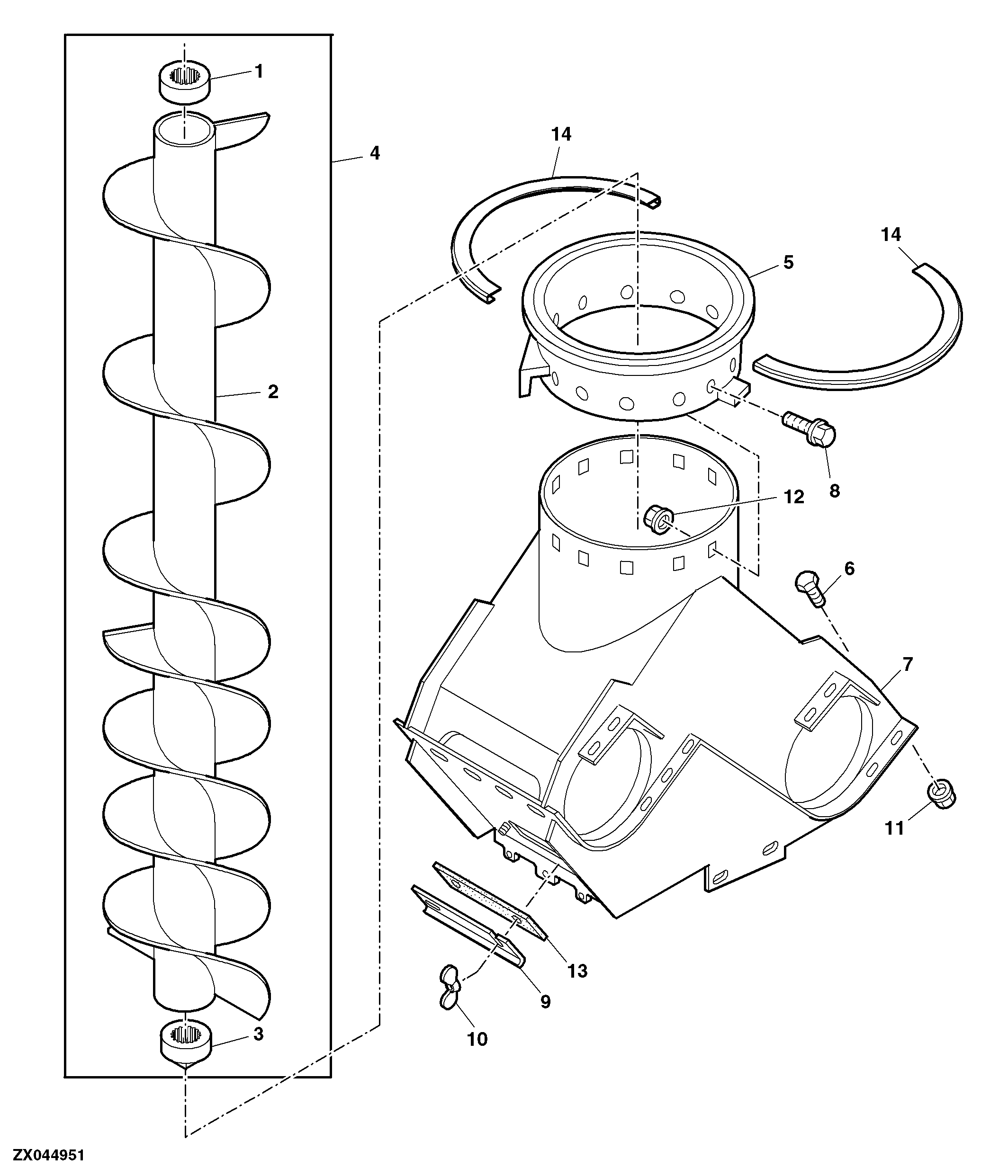 Vertical Unloading Auger and Charge Housing