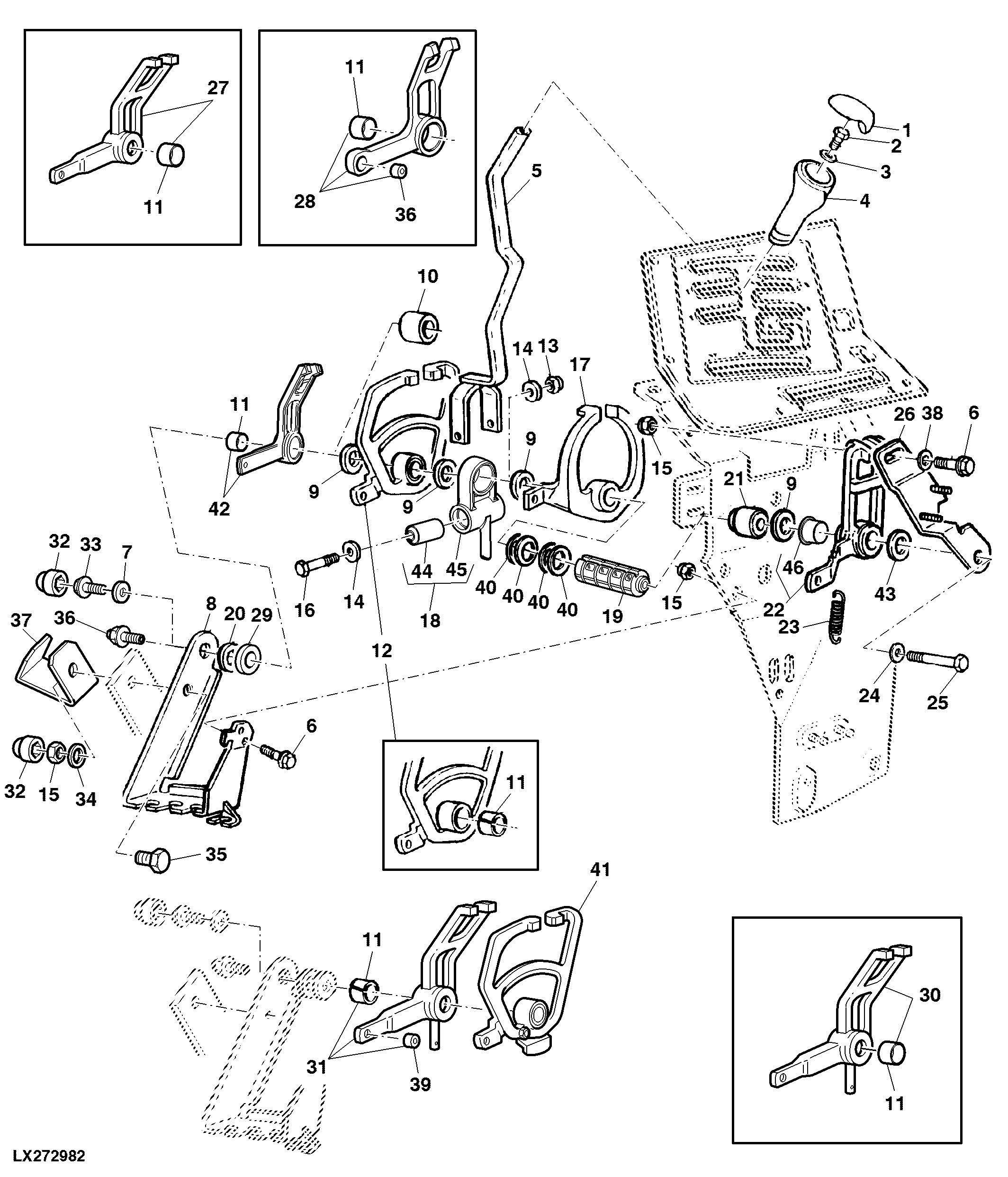 RANGE SHIFTING (POWRQUAD WITH REVERSER CONTROL AT STEERING COLUMN)