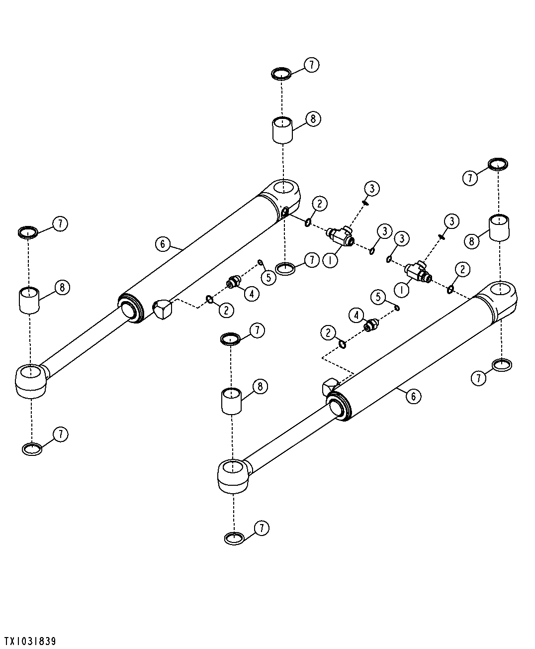 STEERING CYLINDER COMPONENTS (S.N. 618146-)