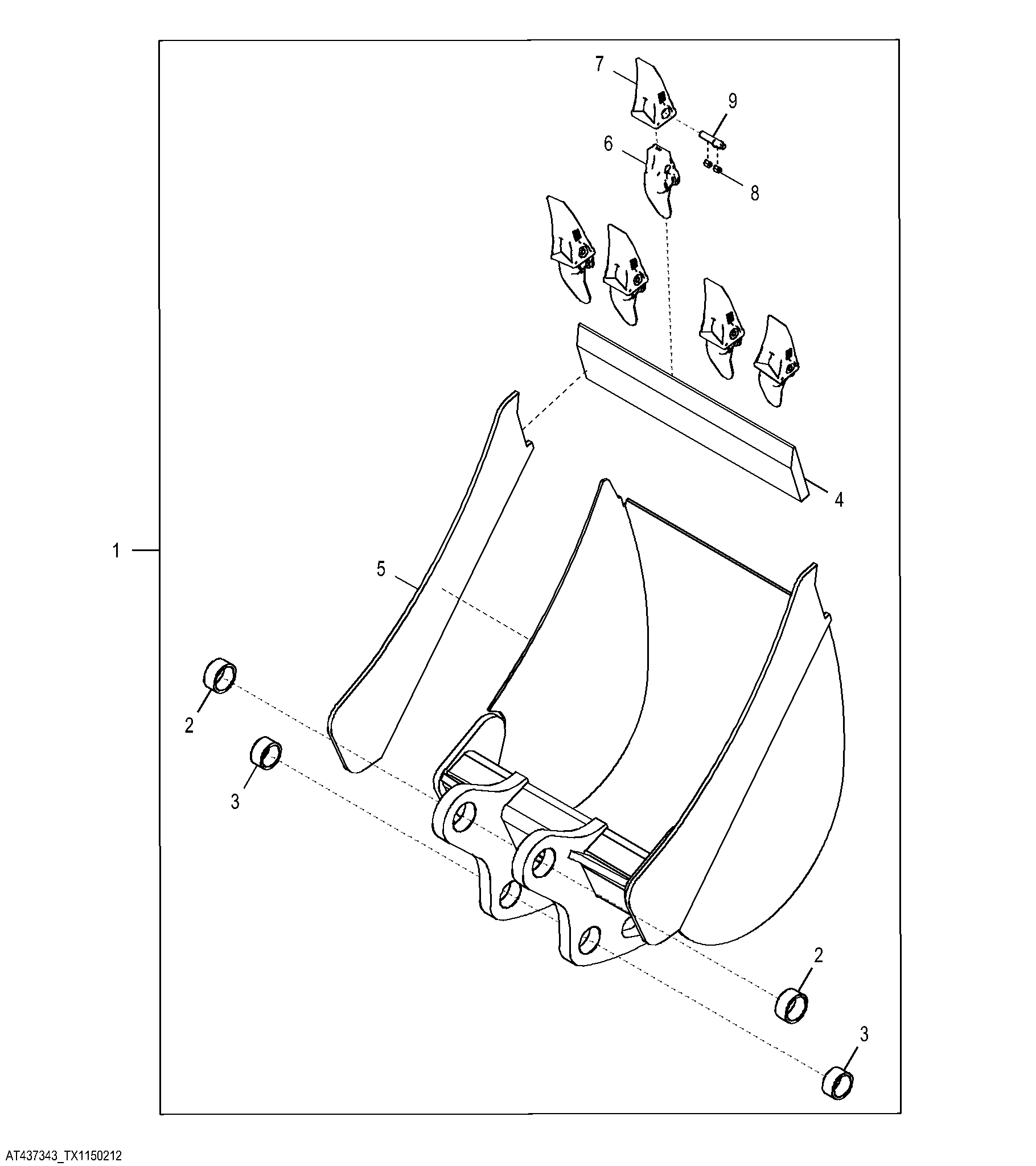 Heavy Duty Bucket with TK Teeth 60.96 cm (24.00 in) 0.212 m³ (7.50 ft³)