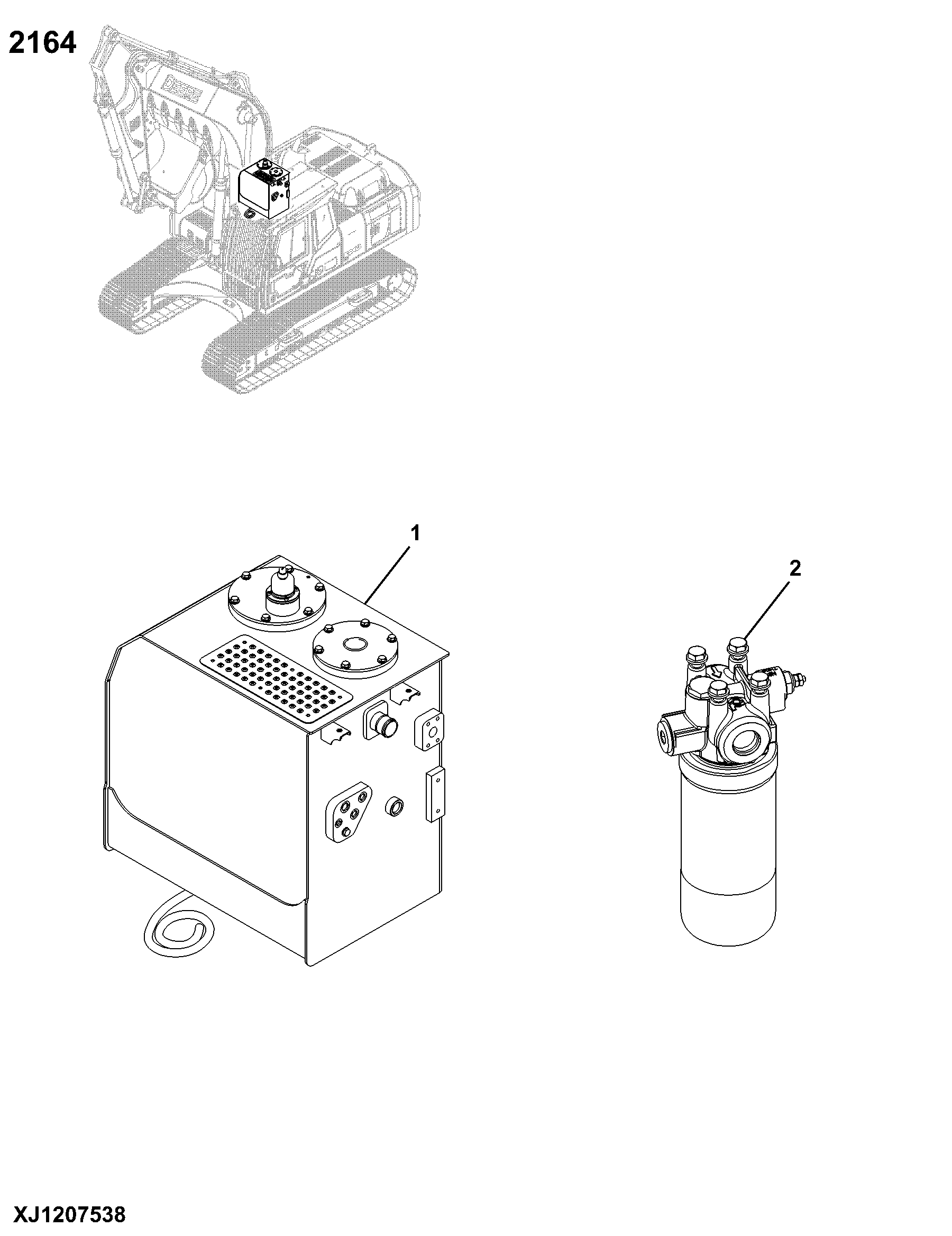 2164 Hyd Reservoir, Filter & Cooler