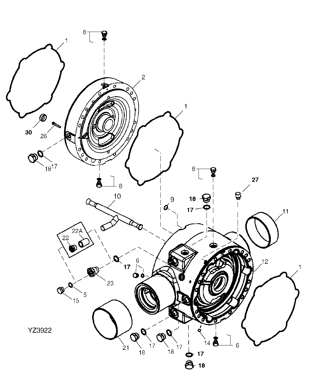 DIFF LOCK DIFFERENTIAL CASE, OSCILLATING, REAR (RE68088)