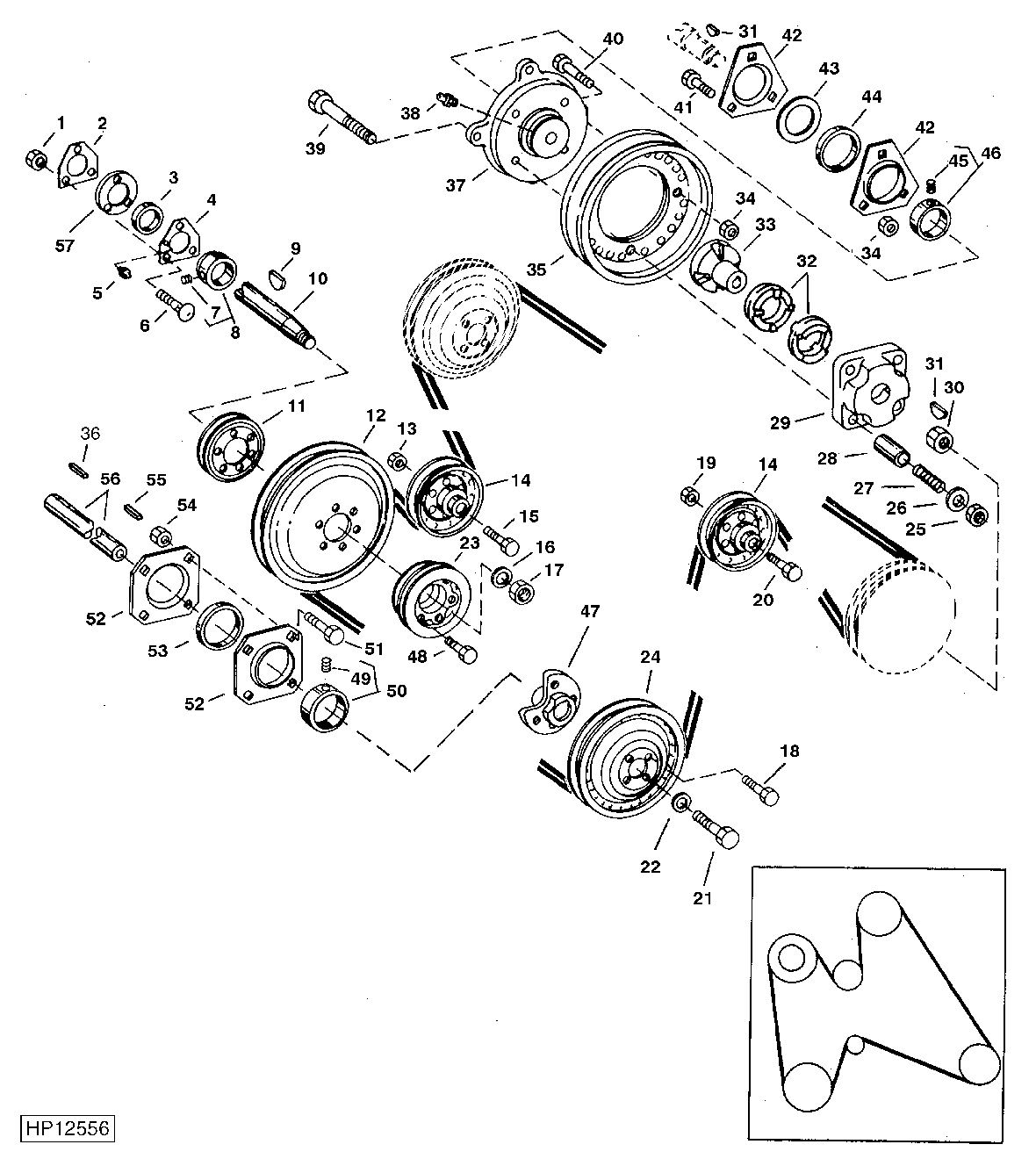 STRAW WALKER, CONVEYOR AUGERS, SIEVE AND CHAFFER DRIVE