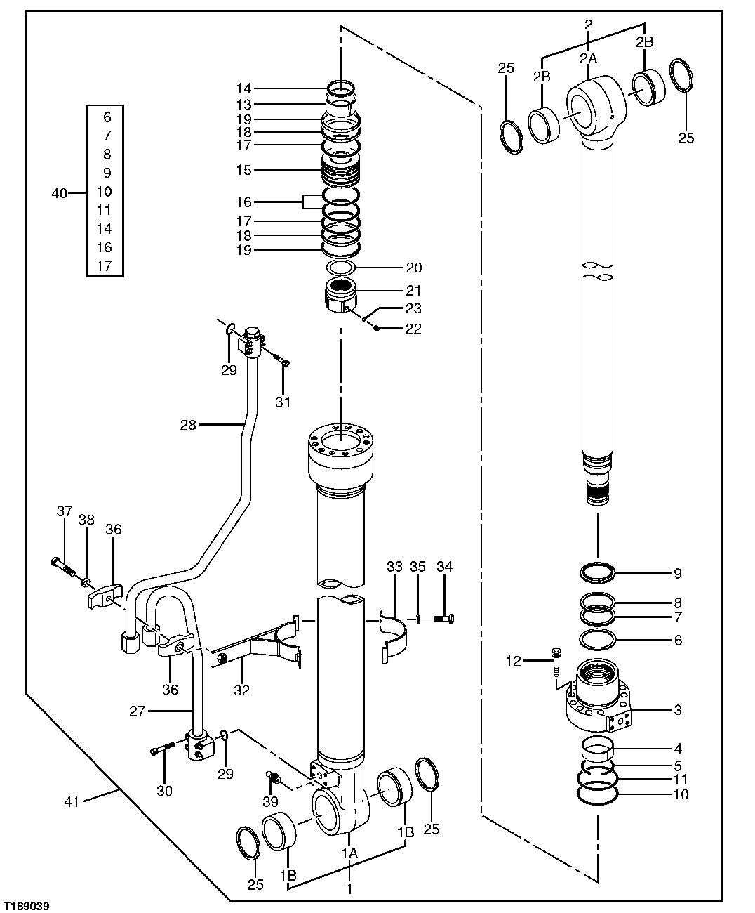 Right Boom Cylinder Components And Oil Lines
