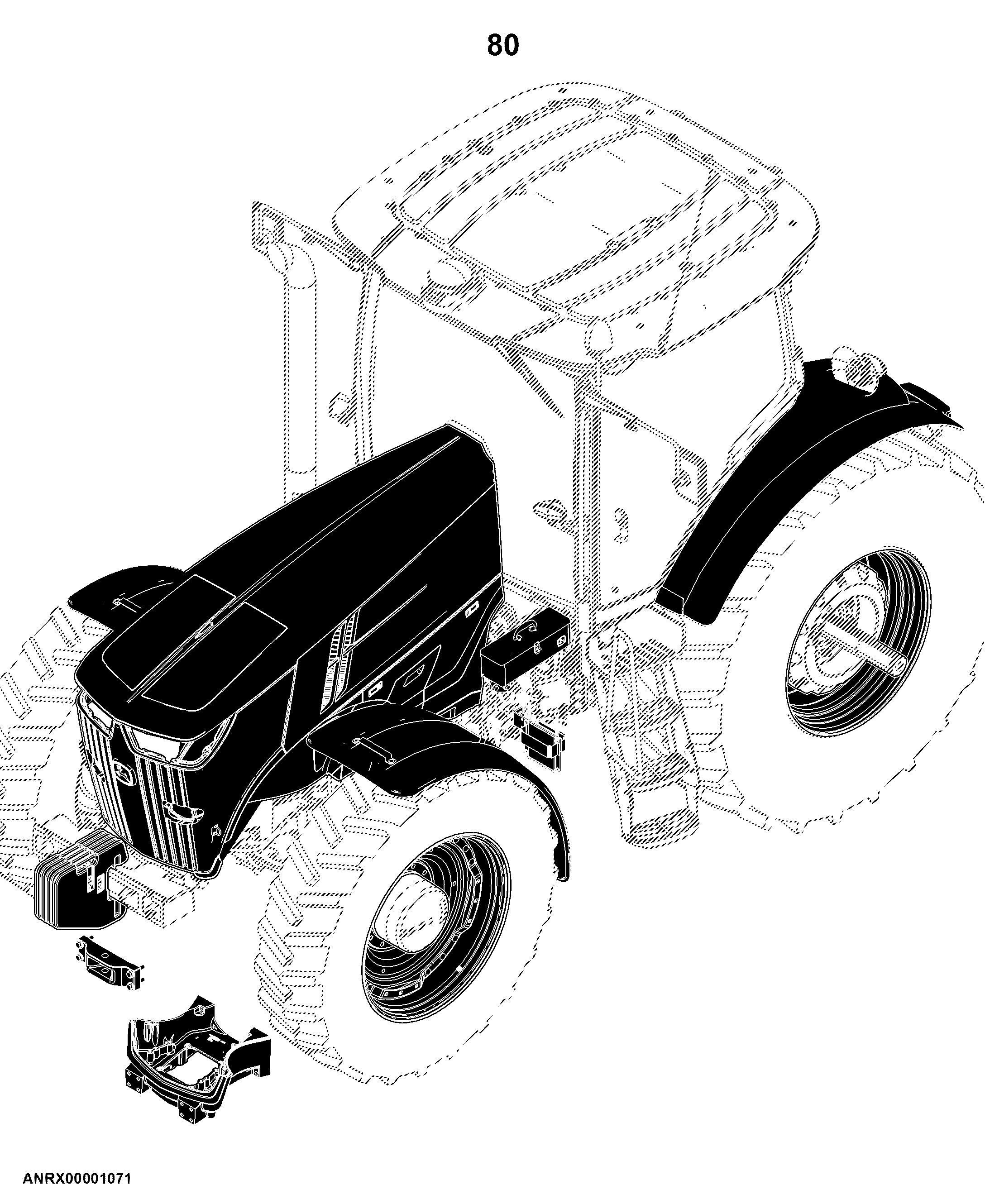 7290R Tractor (S.N. 080001-110100)(Worldwide Edition)
