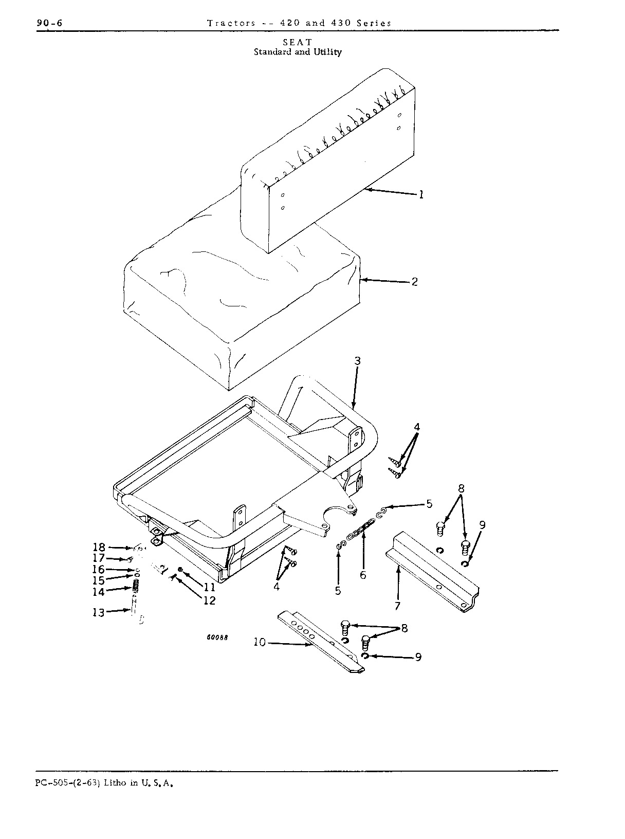 Frame, seat (S and U)